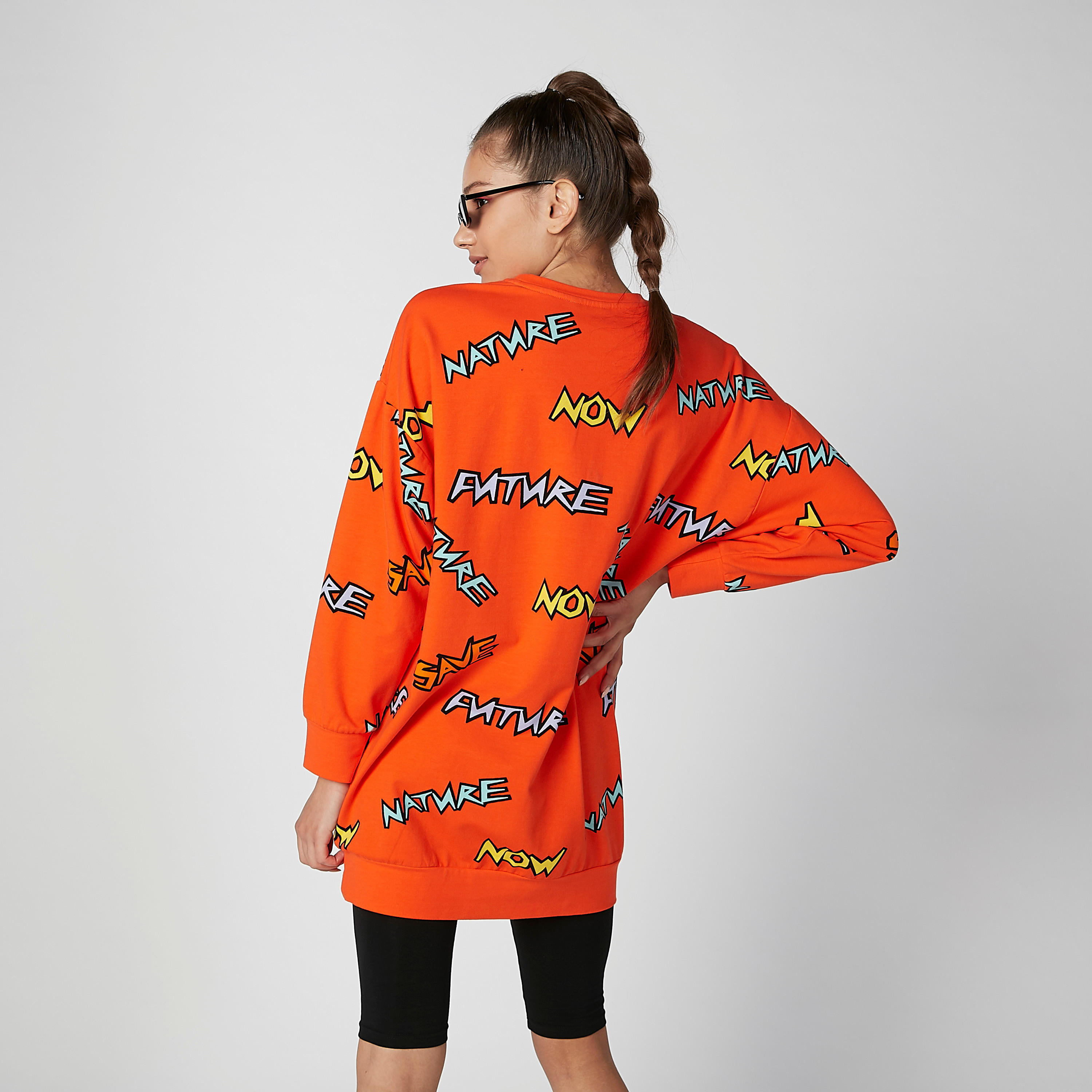 Printed Sweatshirt with Round Neck and Long Sleeves-women-winterwear-hoodiesandsweatshirts-sweatshirts-image-4