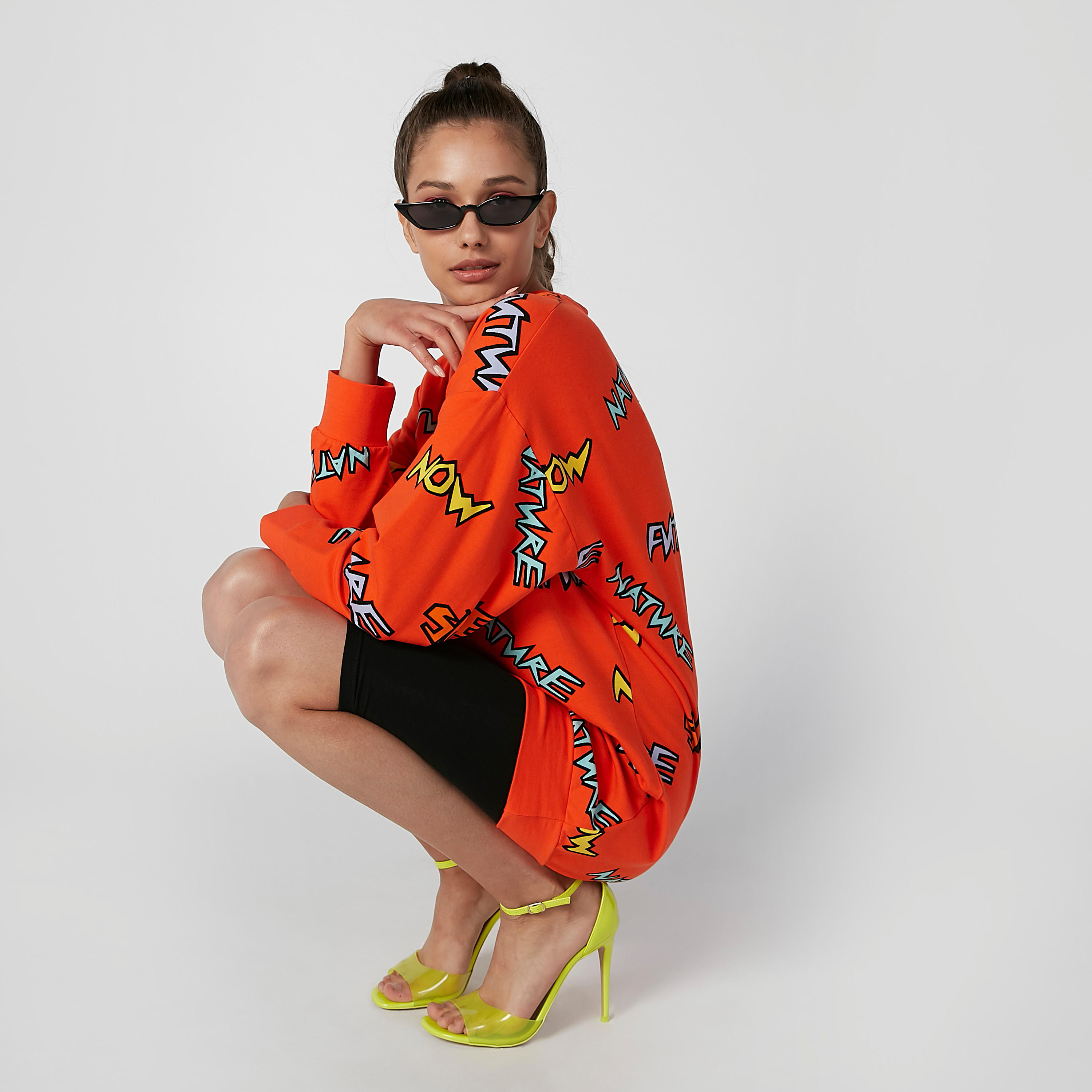 Printed Sweatshirt with Round Neck and Long Sleeves-women-winterwear-hoodiesandsweatshirts-sweatshirts-image-5