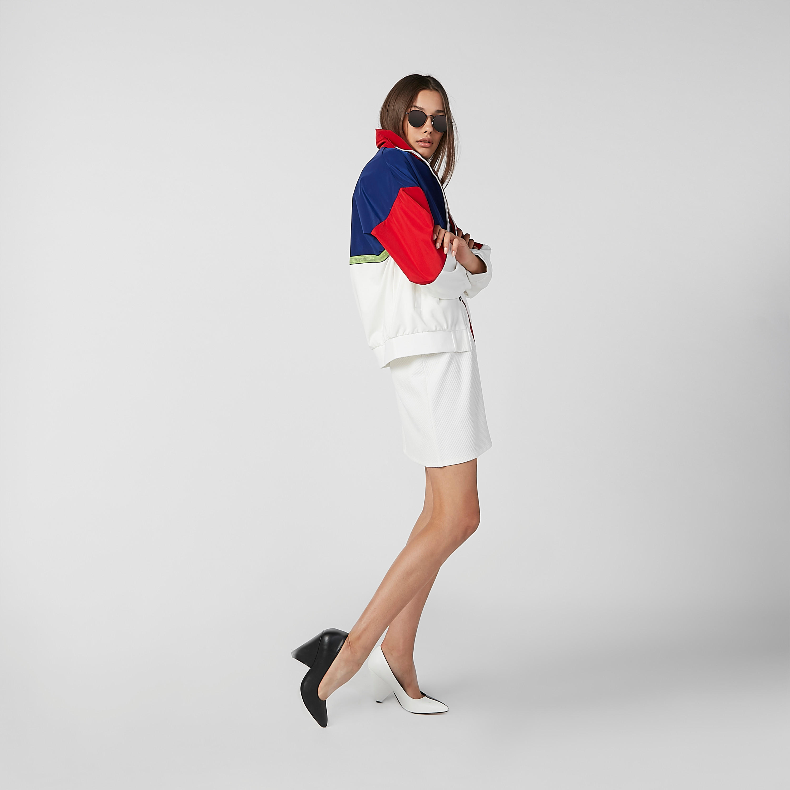Colour Block Bomber Jacket with Long Sleeves and Kangaroo Pockets-women-winterwear-coatsandjackets-jackets-image-1