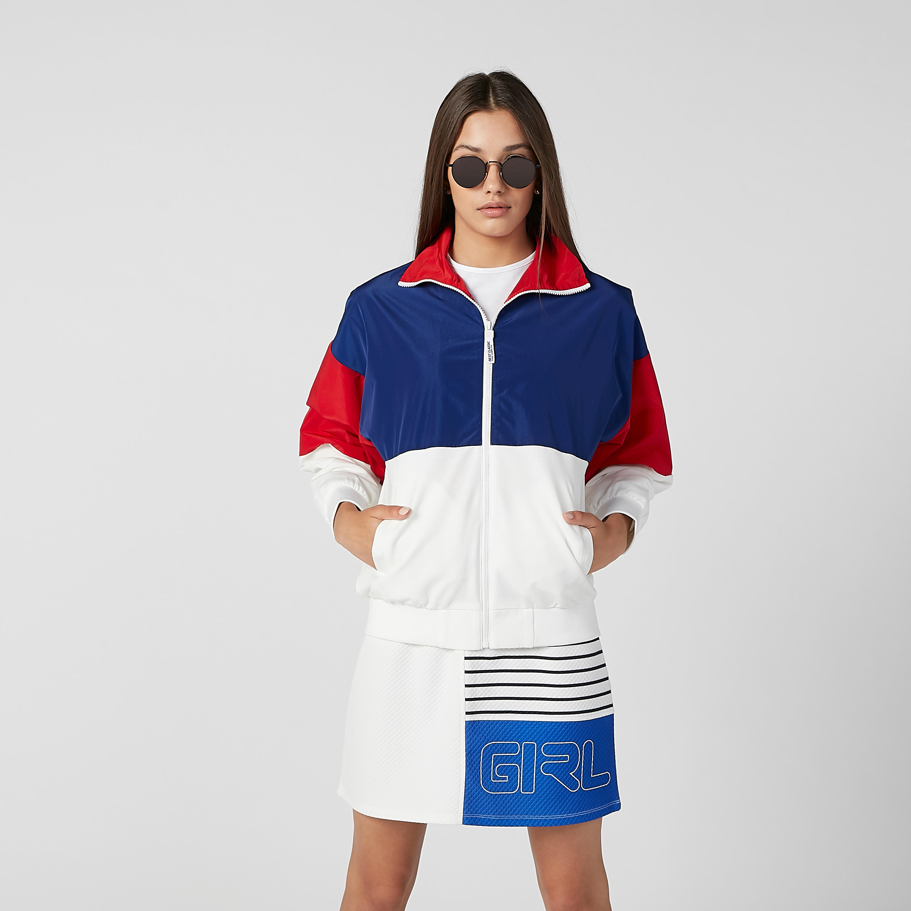 Colour Block Bomber Jacket with Long Sleeves and Kangaroo Pockets-women-winterwear-coatsandjackets-jackets-image-2