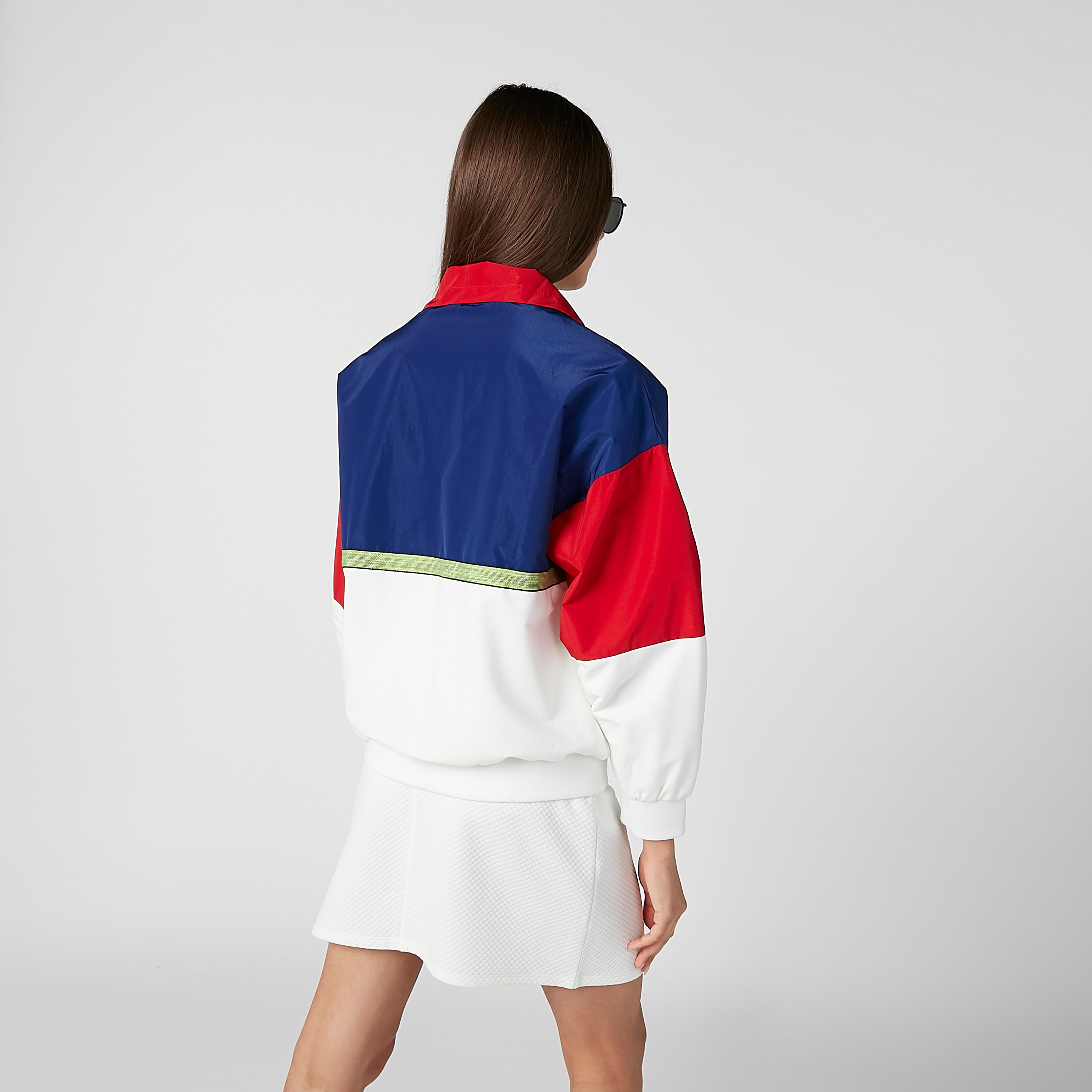 Colour Block Bomber Jacket with Long Sleeves and Kangaroo Pockets-women-winterwear-coatsandjackets-jackets-image-3
