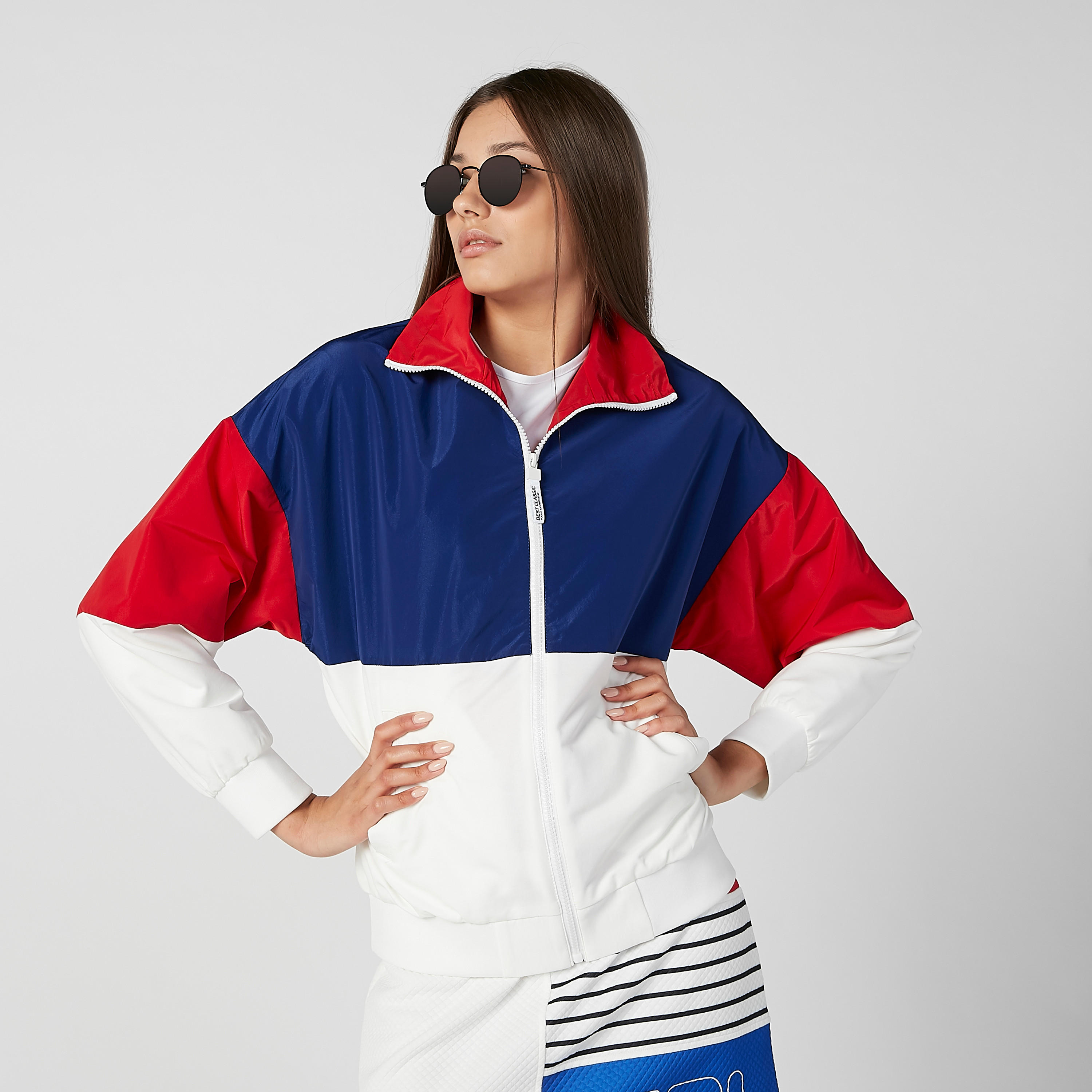 Colour Block Bomber Jacket with Long Sleeves and Kangaroo Pockets-women-winterwear-coatsandjackets-jackets-image-4
