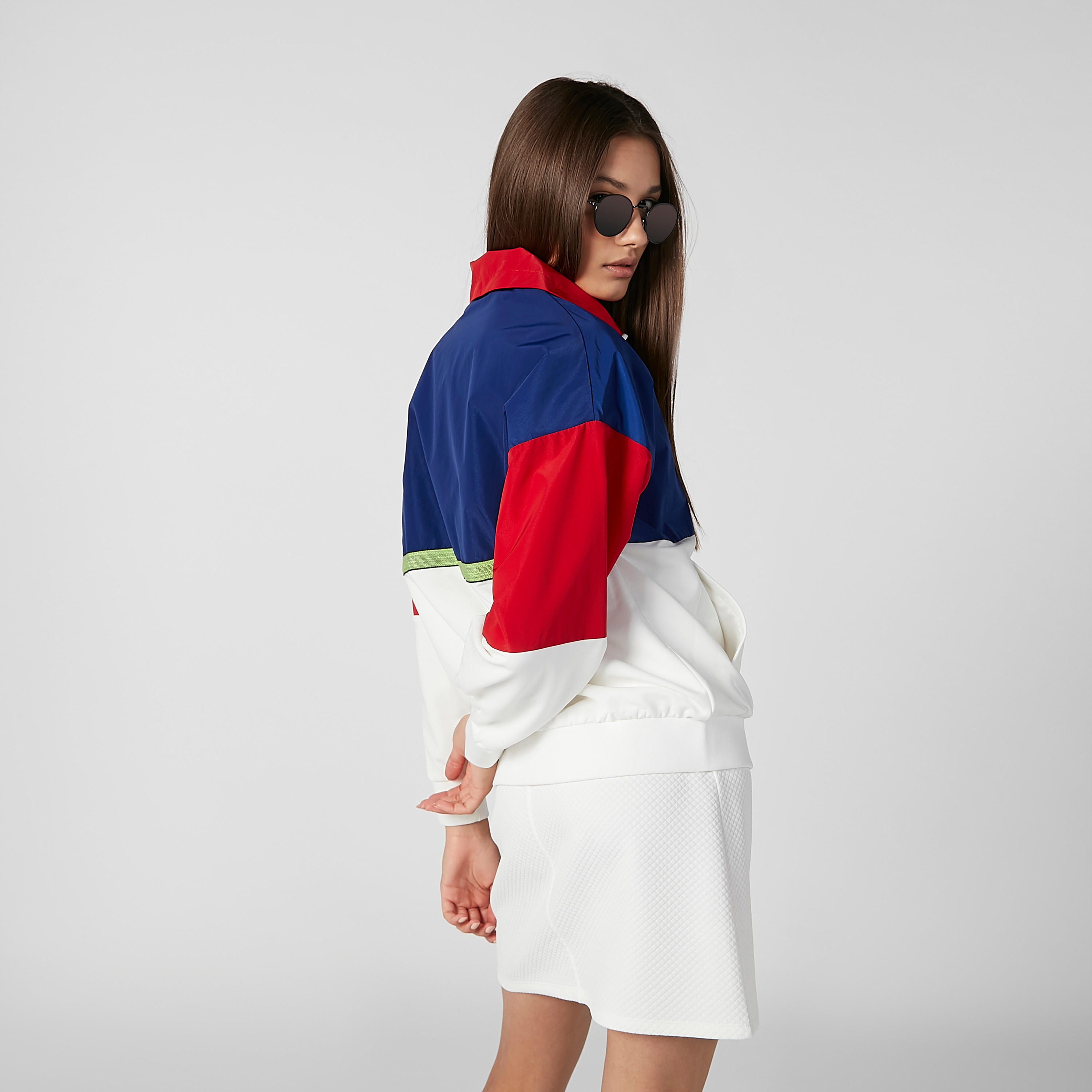 Colour Block Bomber Jacket with Long Sleeves and Kangaroo Pockets-women-winterwear-coatsandjackets-jackets-image-5
