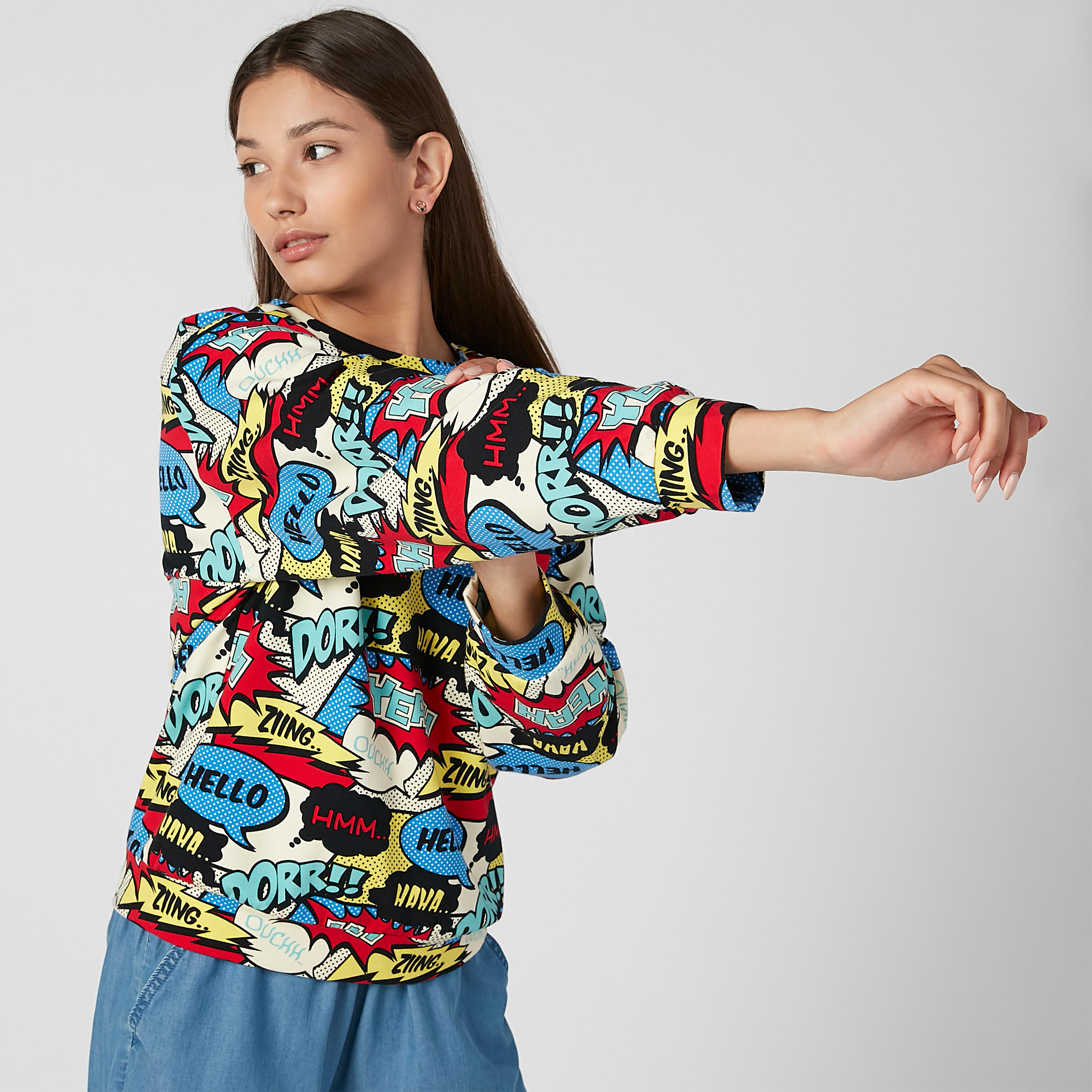 سويت شيرت بياقة مستديرة وأكمام طويلة وطبعات-women-winterwear-hoodiesandsweatshirts-sweatshirts-image-3