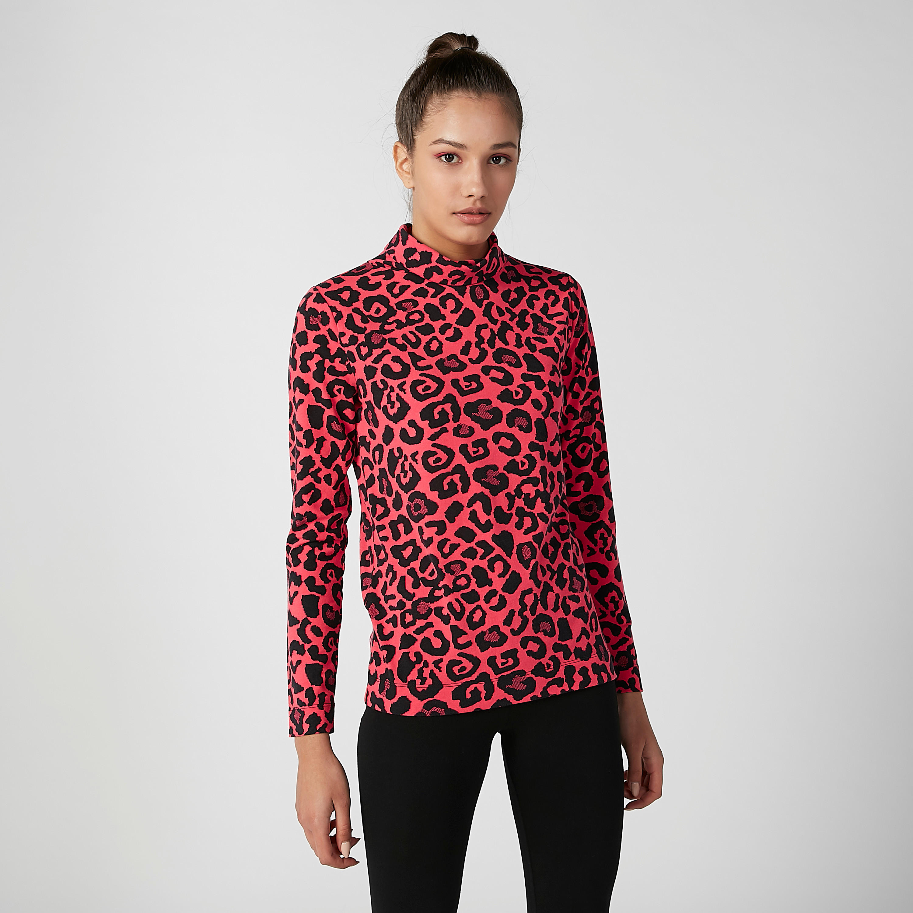 Printed Top with High Neck and Long Sleeves-women-clothing-shirtsandblouses-blouses-image-3