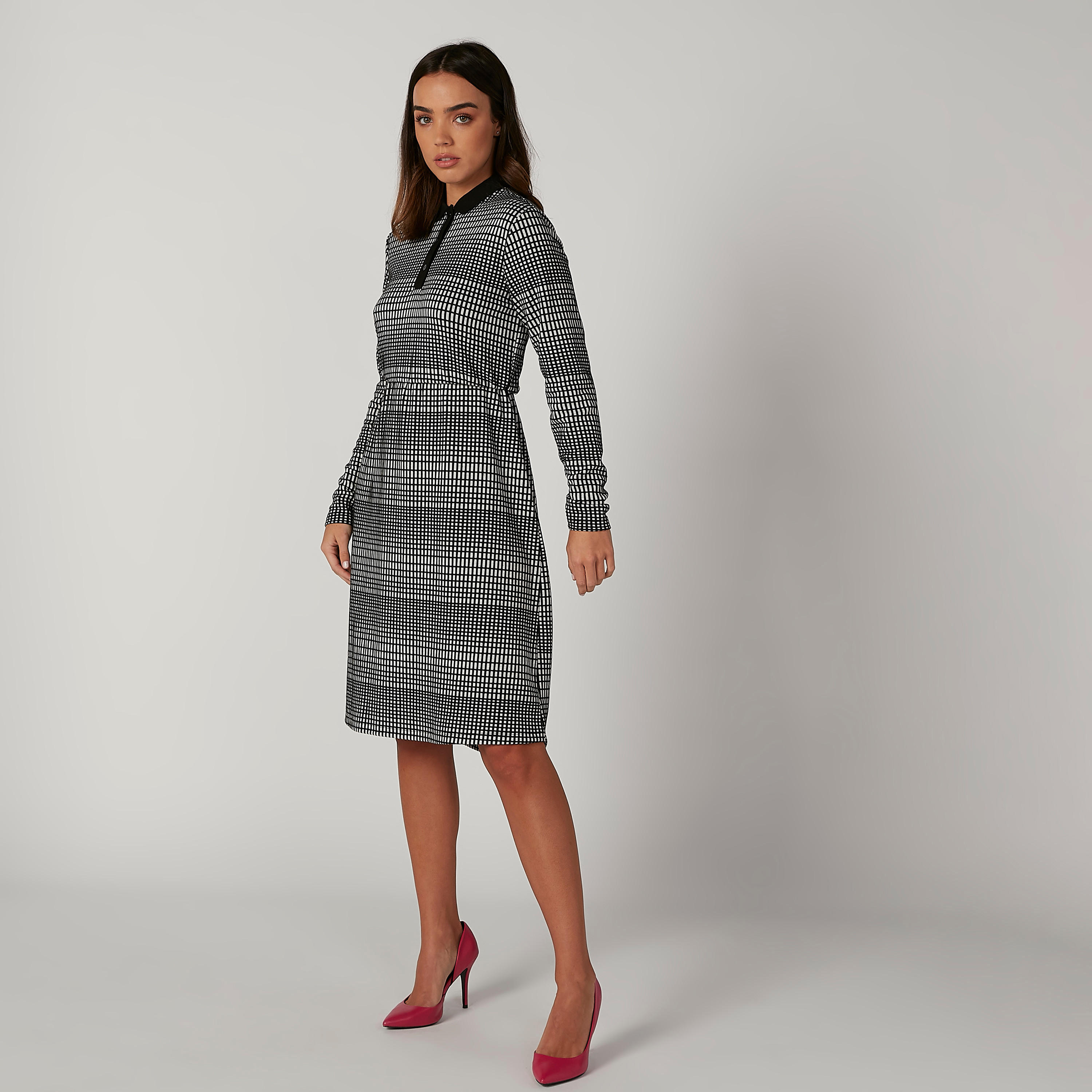 فستان ميدي إيه لاين بأكمام طويلة وطبعات-women-clothing-dresses-image-3
