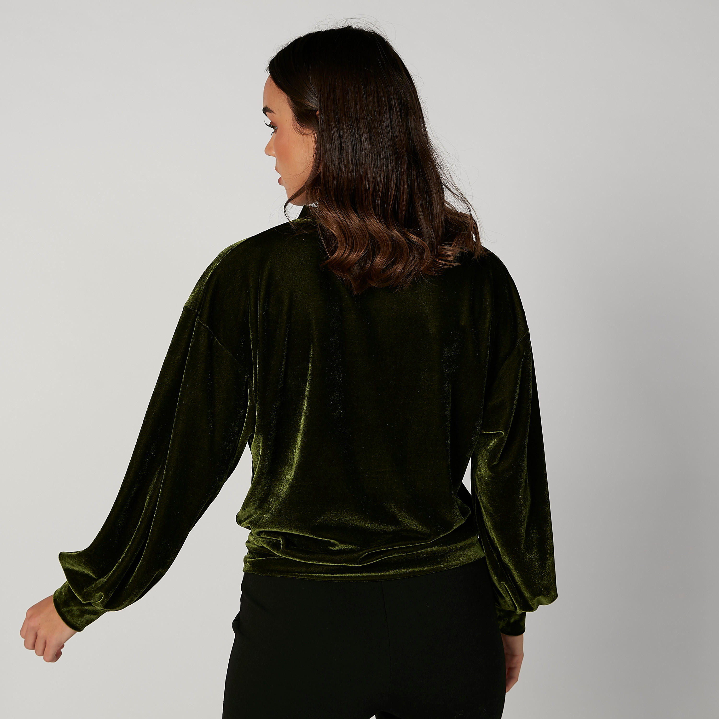 سويت شيرت بارز الملمس بياقة مستديرة وأكمام طويلة-women-winterwear-hoodiesandsweatshirts-sweatshirts-image-2