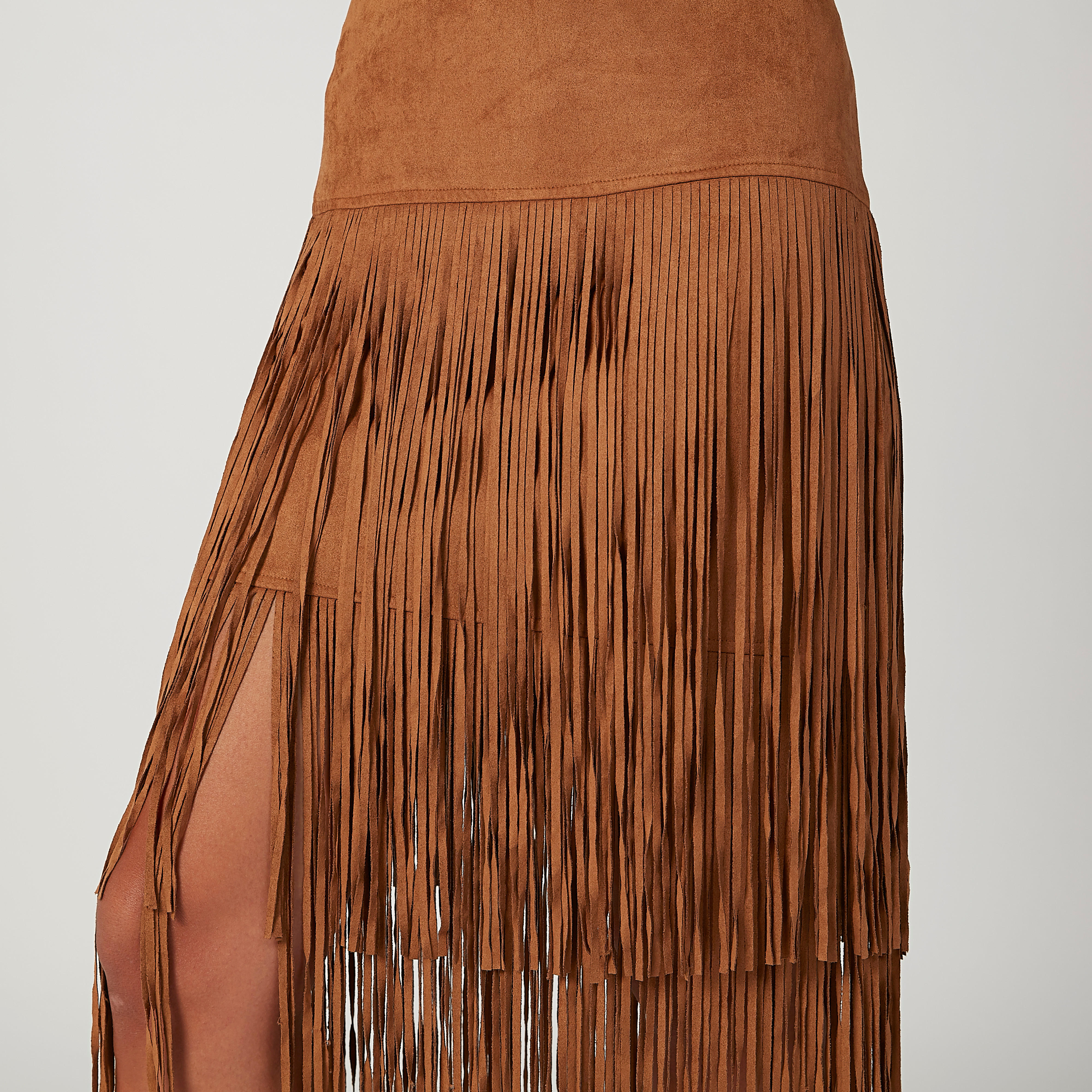 تنورة ميدي سادة بخصر مطّاطي وشراشيب-women-clothing-bottoms-skirts-image-3