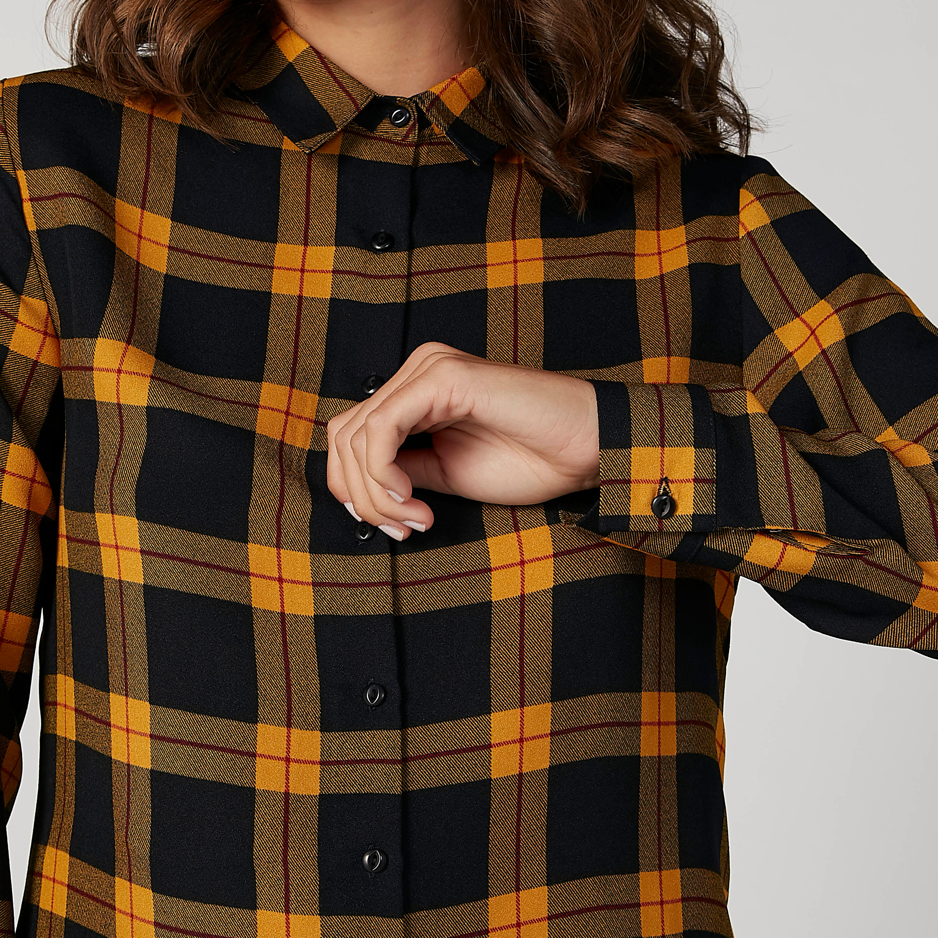 قميص كاروهات بياقة عاديّة وأكمام طويلة-women-clothing-shirtsandblouses-shirts-image-5