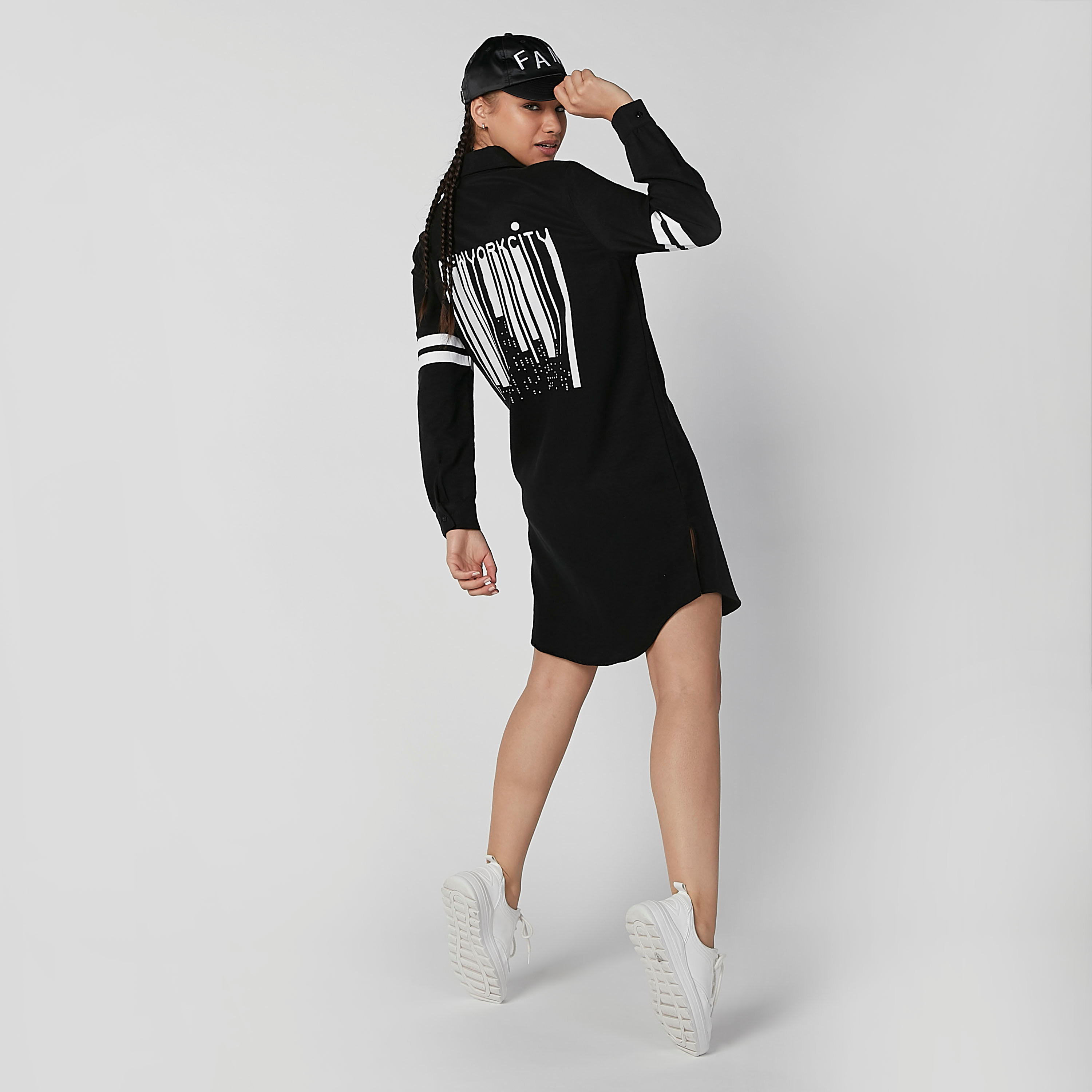 فستان قميص بياقة عاديّة وأكمام طويلة وطبعات-women-clothing-dresses-image-1