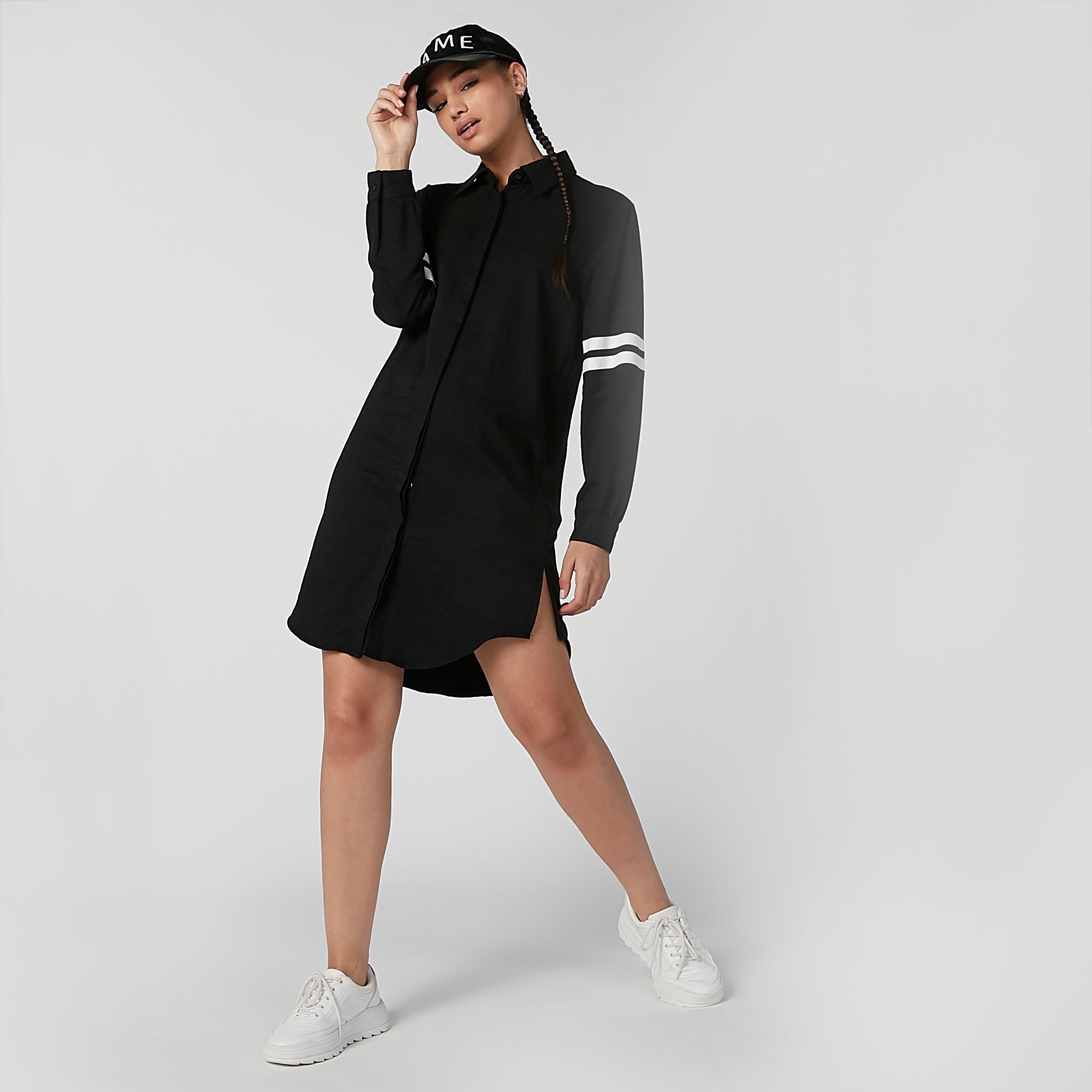 فستان قميص بياقة عاديّة وأكمام طويلة وطبعات-women-clothing-dresses-image-3