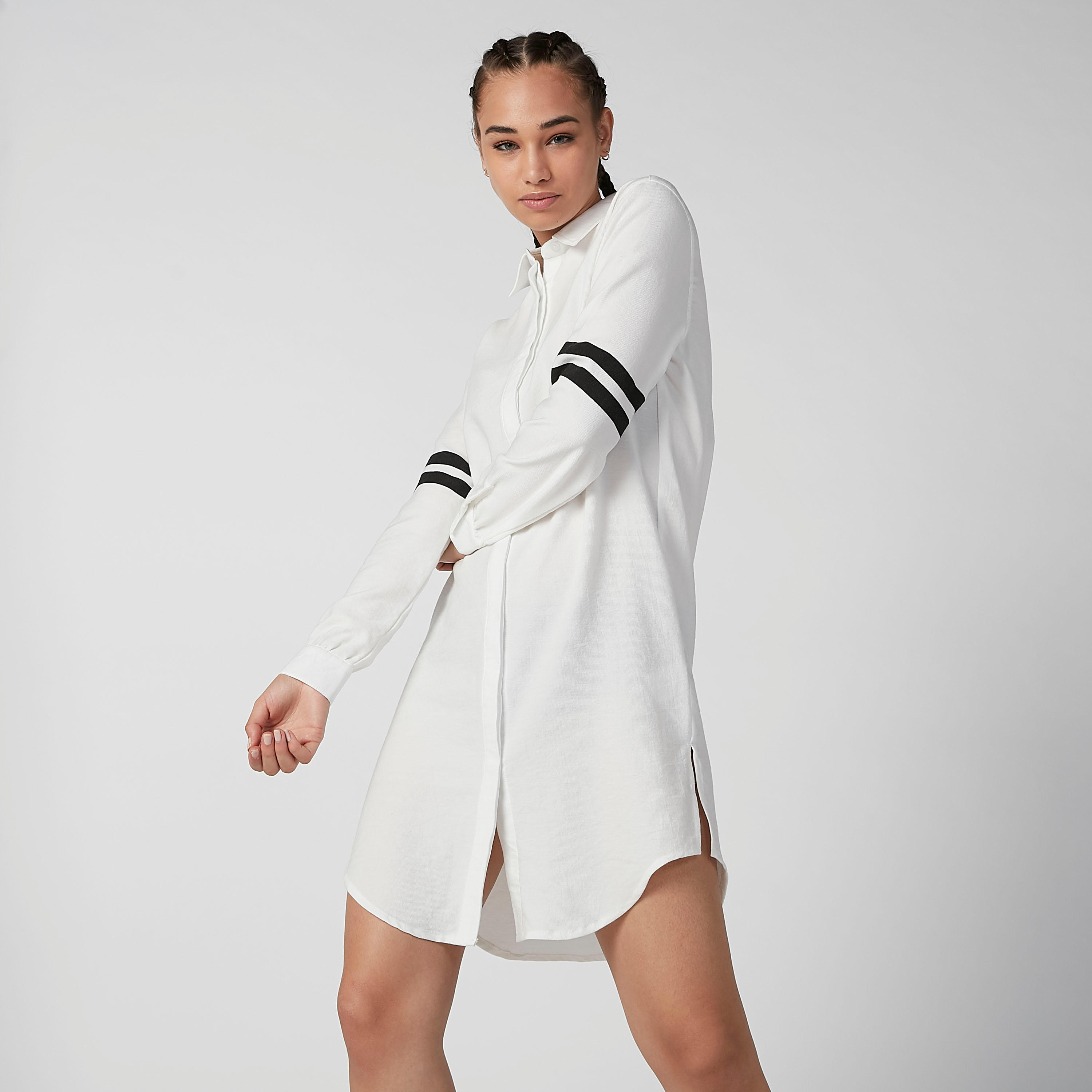 فستان قميص بياقة عاديّة وأكمام طويلة وطبعات-women-clothing-dresses-image-1