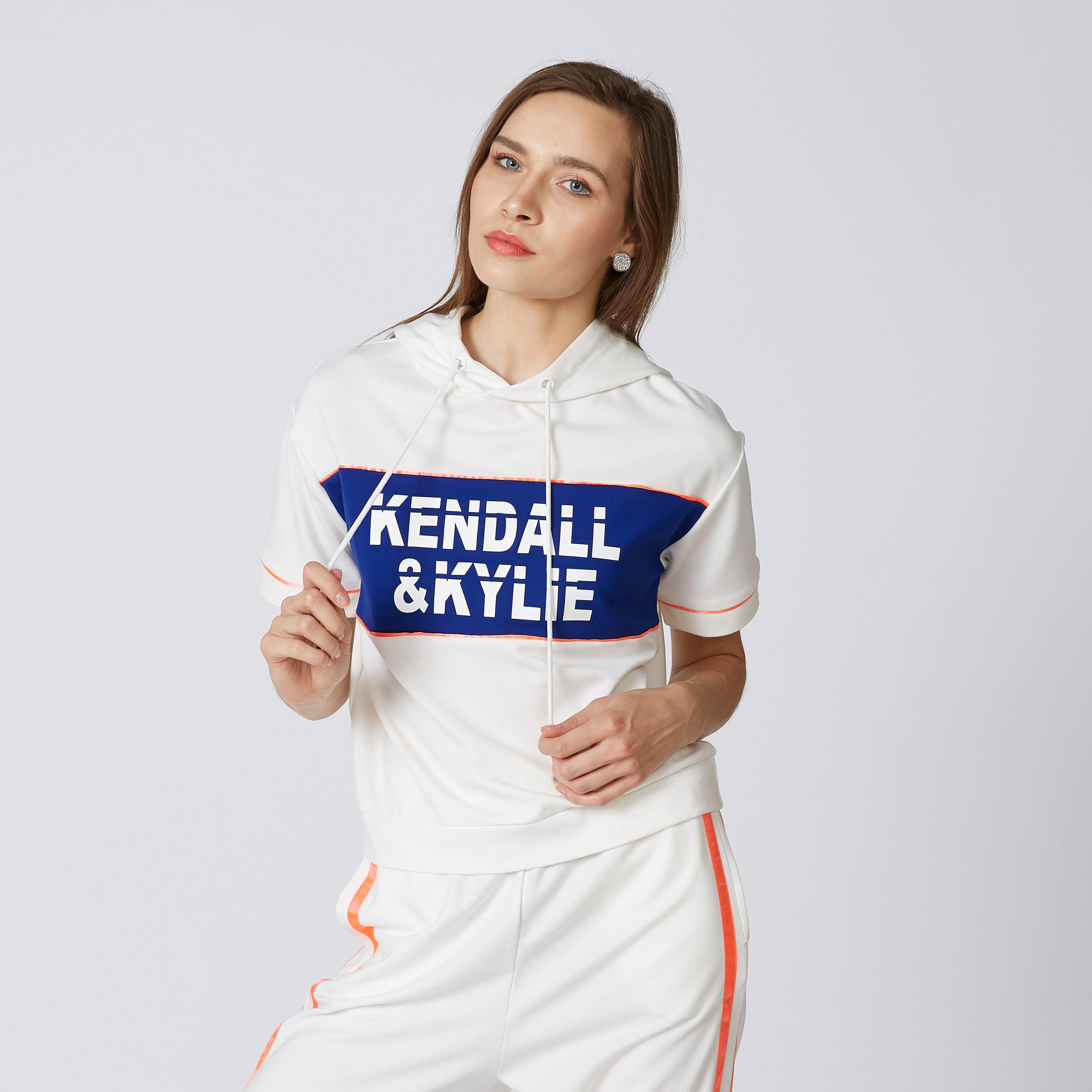 Printed T-shirt with Short Sleeves and Hood-women-clothing-tshirts-image-1