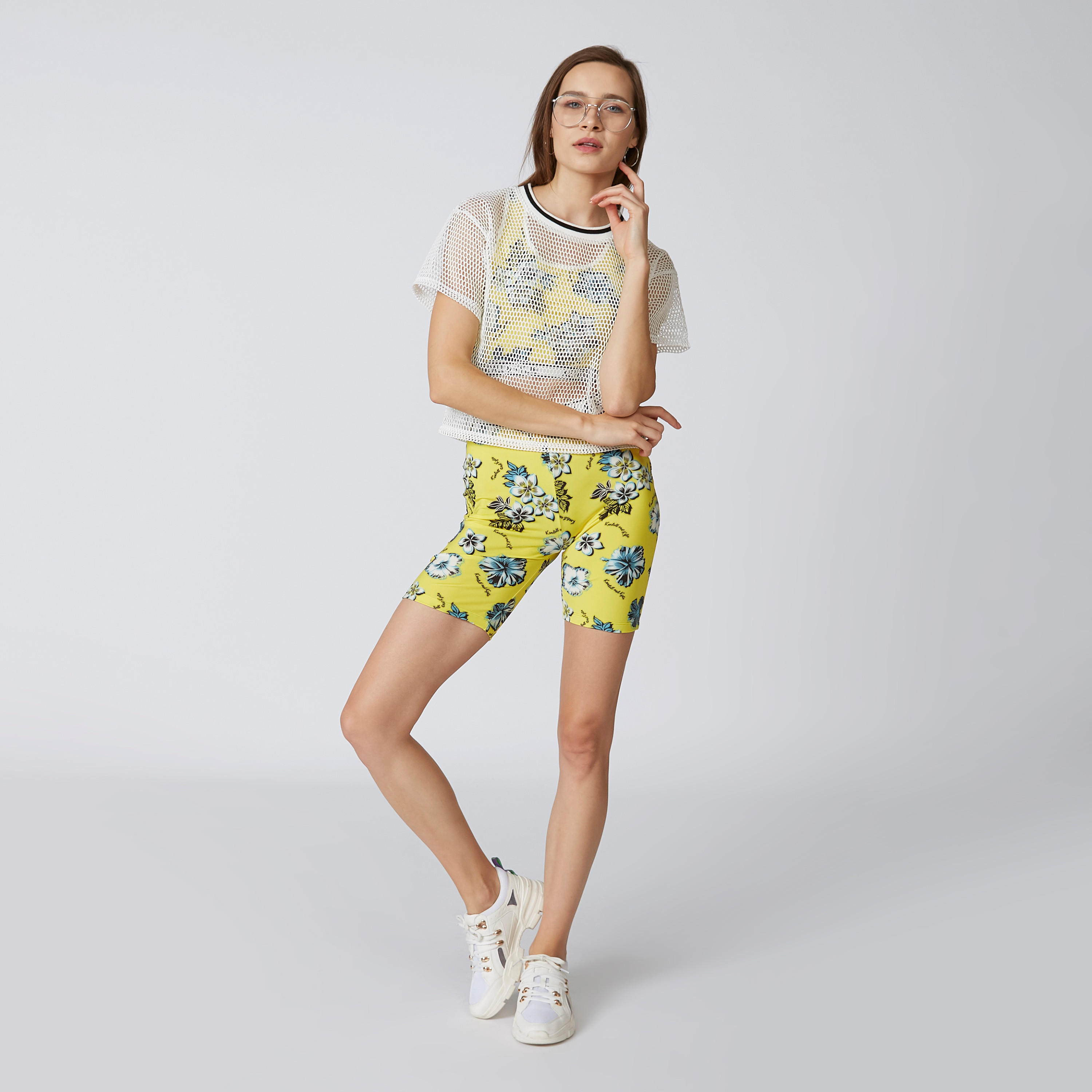 Textured Top with Round Neck and Short Sleeves-women-clothing-tshirts-image-3
