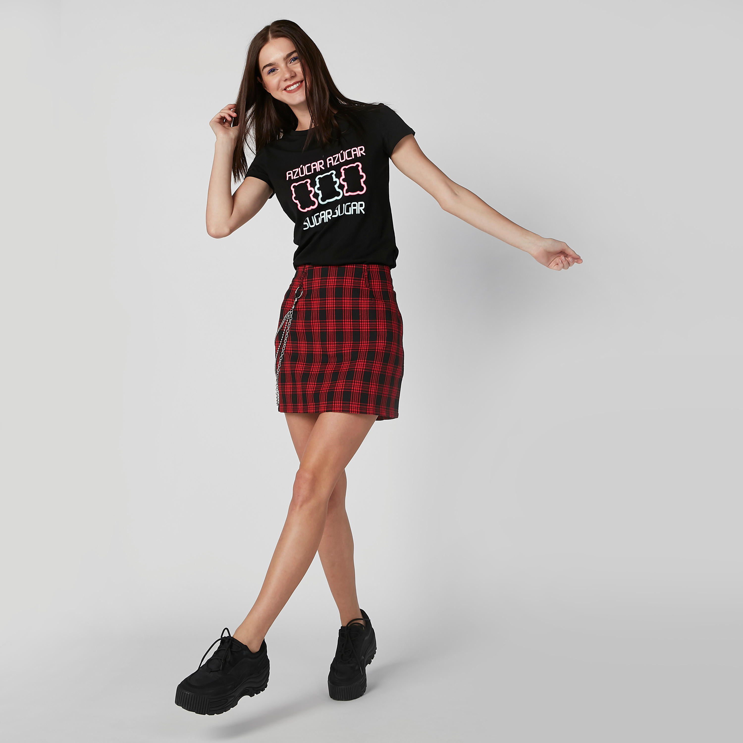 Printed T-shirt with Round Neck and Cap Sleeves-women-clothing-tshirts-image-2