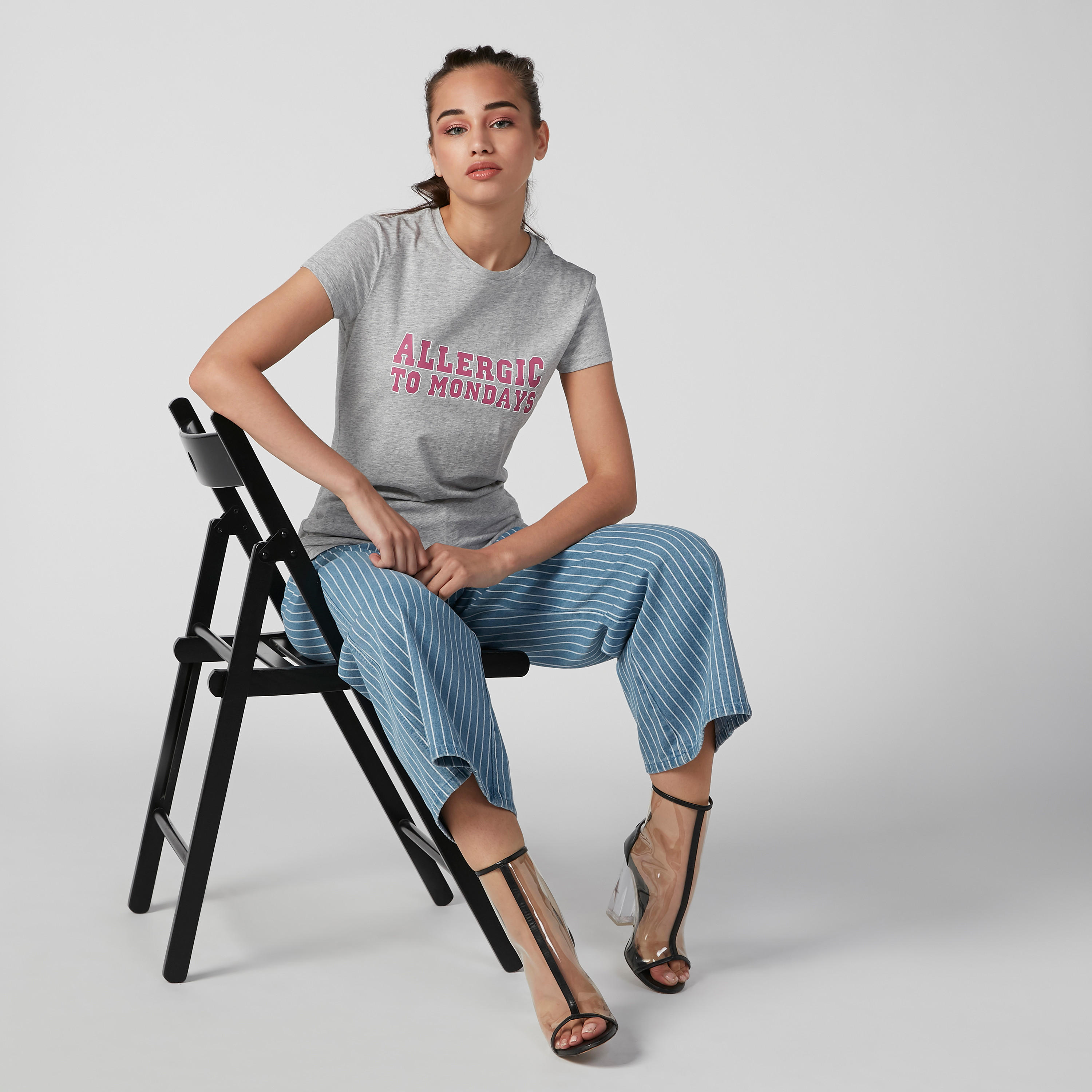 Printed T-shirt with Round Neck and Short Sleeves-women-clothing-tshirts-image-2