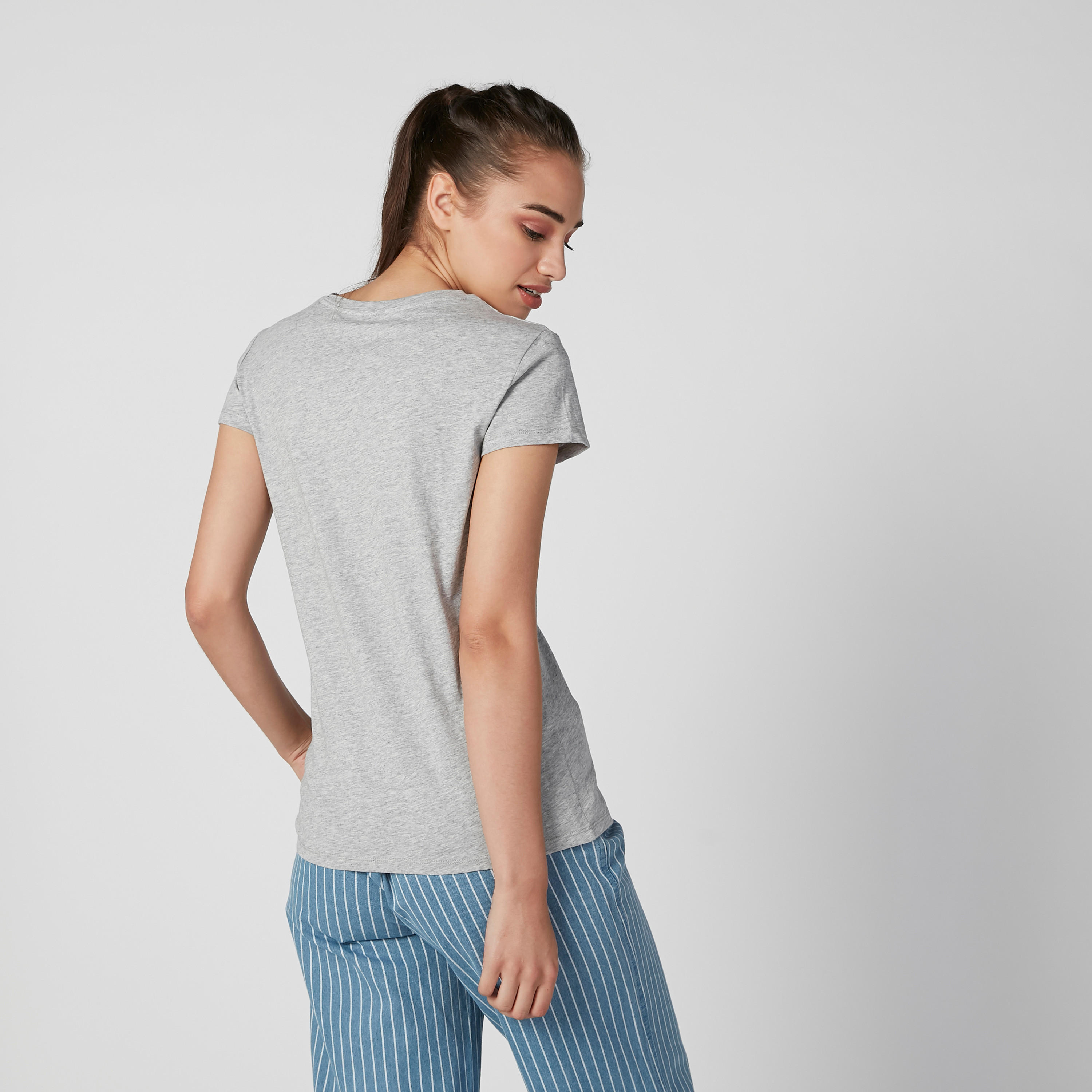 Printed T-shirt with Round Neck and Short Sleeves-women-clothing-tshirts-image-3