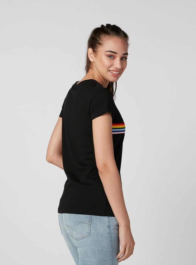Printed T-shirt with Round Neck and Short Sleeves-women-clothing-tshirts-image-4