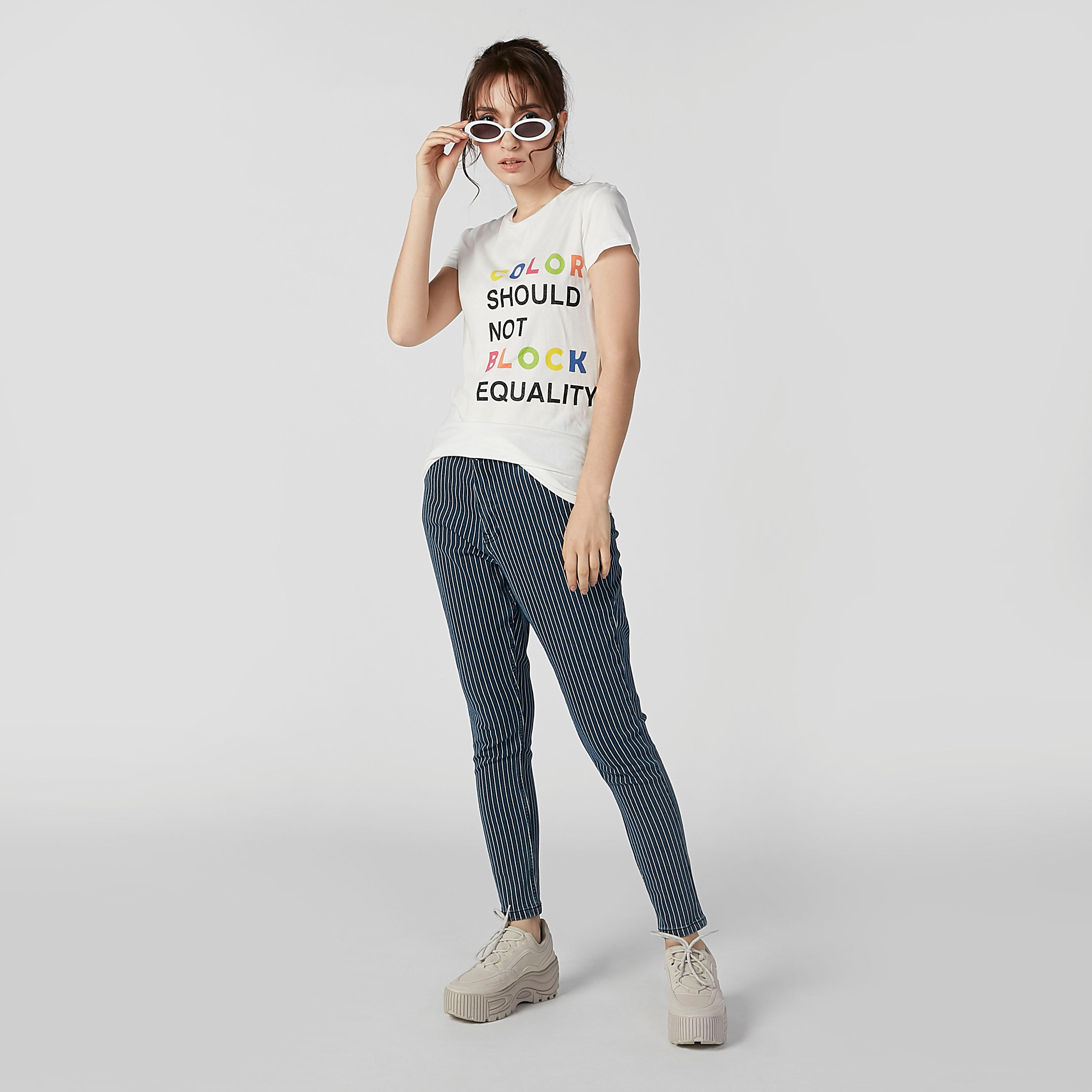 Printed T-shirt with Round Neck and Short Sleeves-women-clothing-tshirts-image-2