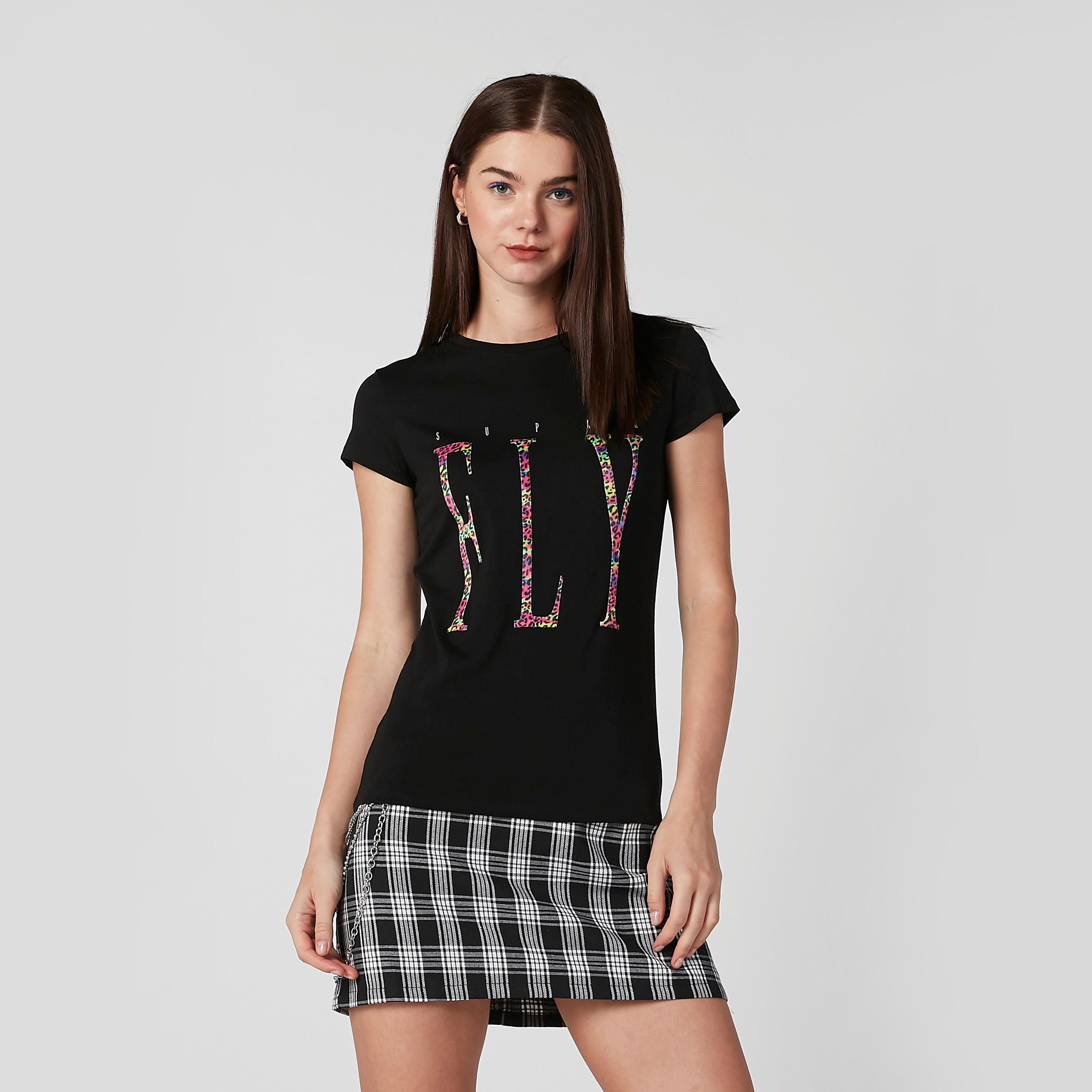 تيشيرت بياقة مستديرة وأكمام كاب وطبعات-women-clothing-tshirts-image-6