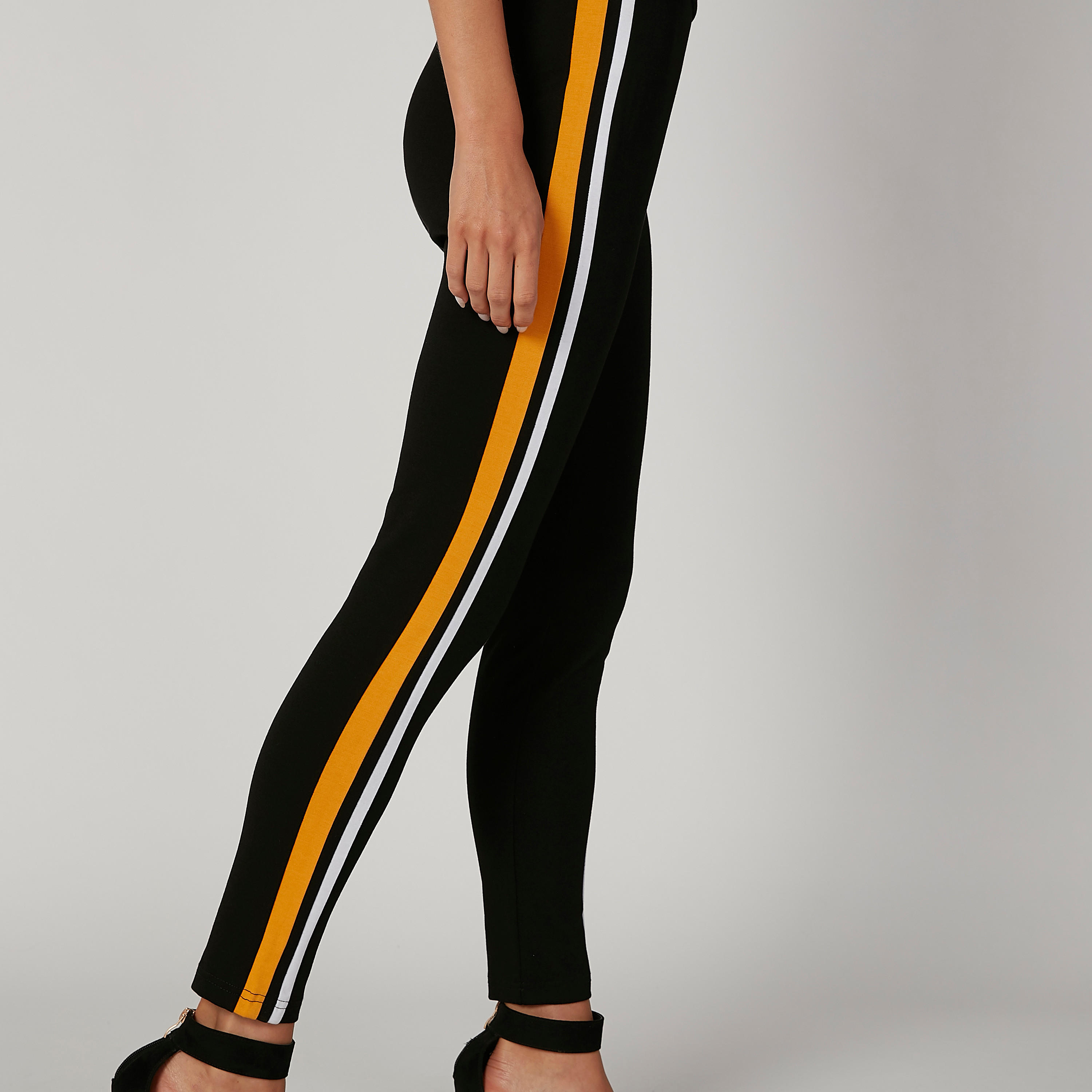 بنطلون بونتي سكيني بخصر متوسط الارتفاع وشريطة-women-clothing-bottoms-trousers-image-5
