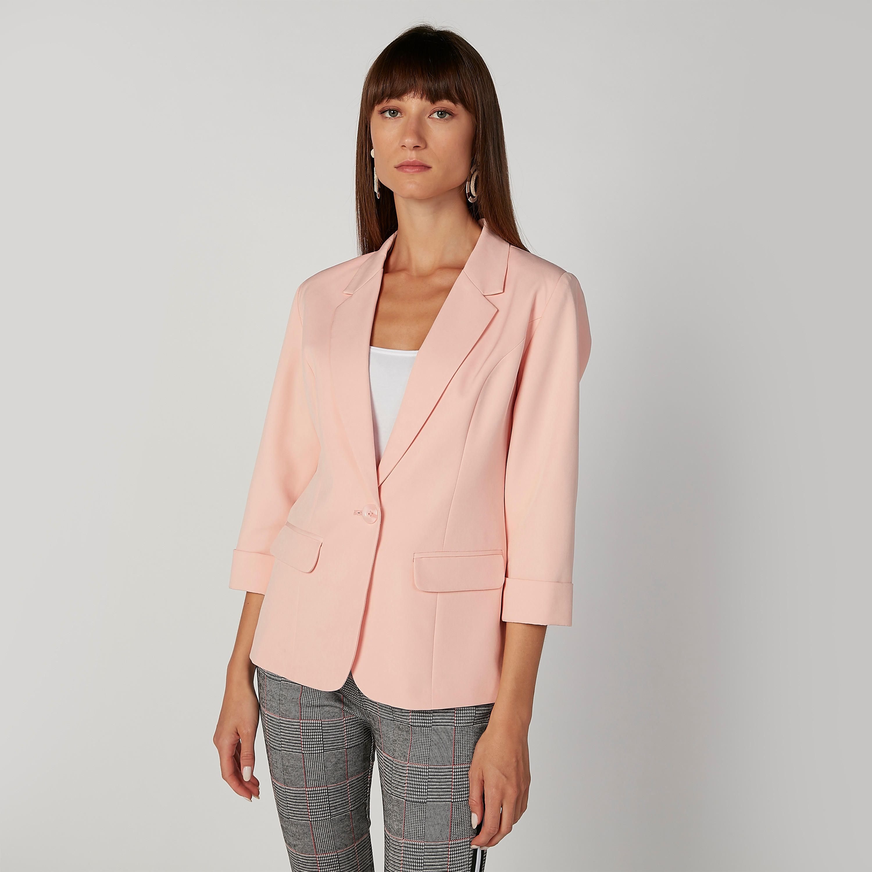 بليزر سادة بياقة طويلة وجيوب بطيّة-women-clothing-coatsandjackets-blazers-image-6