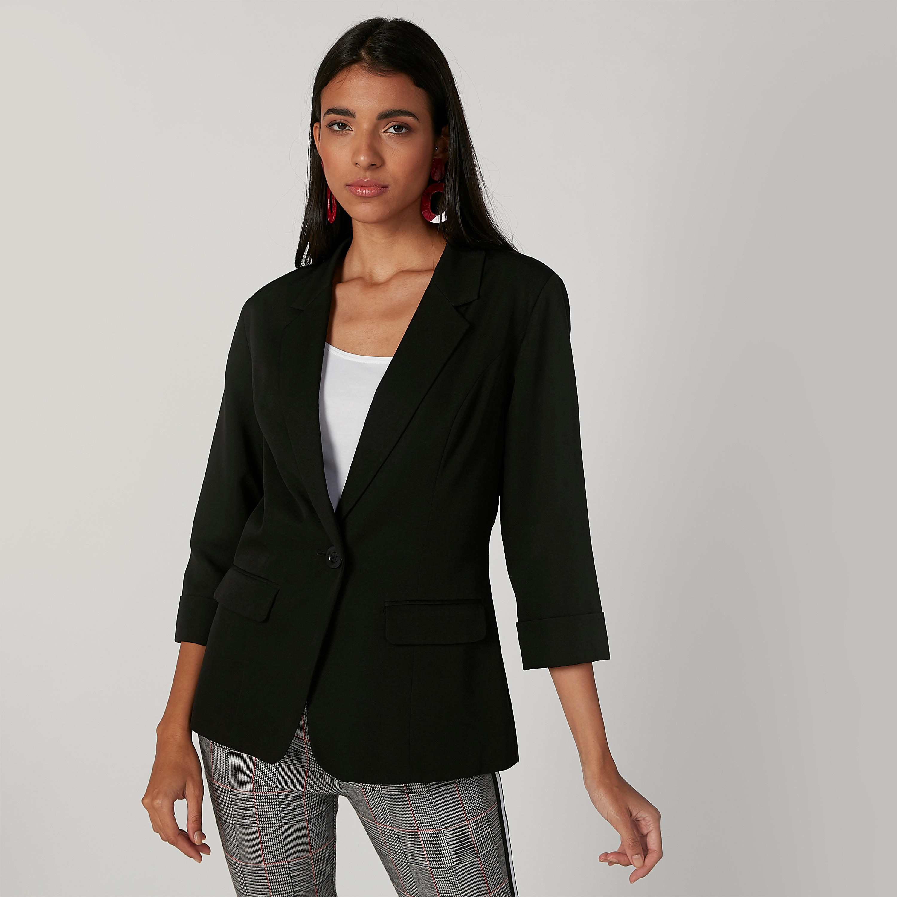 بليزر سادة بياقة طويلة وجيوب بطيّة-women-clothing-coatsandjackets-blazers-image-5