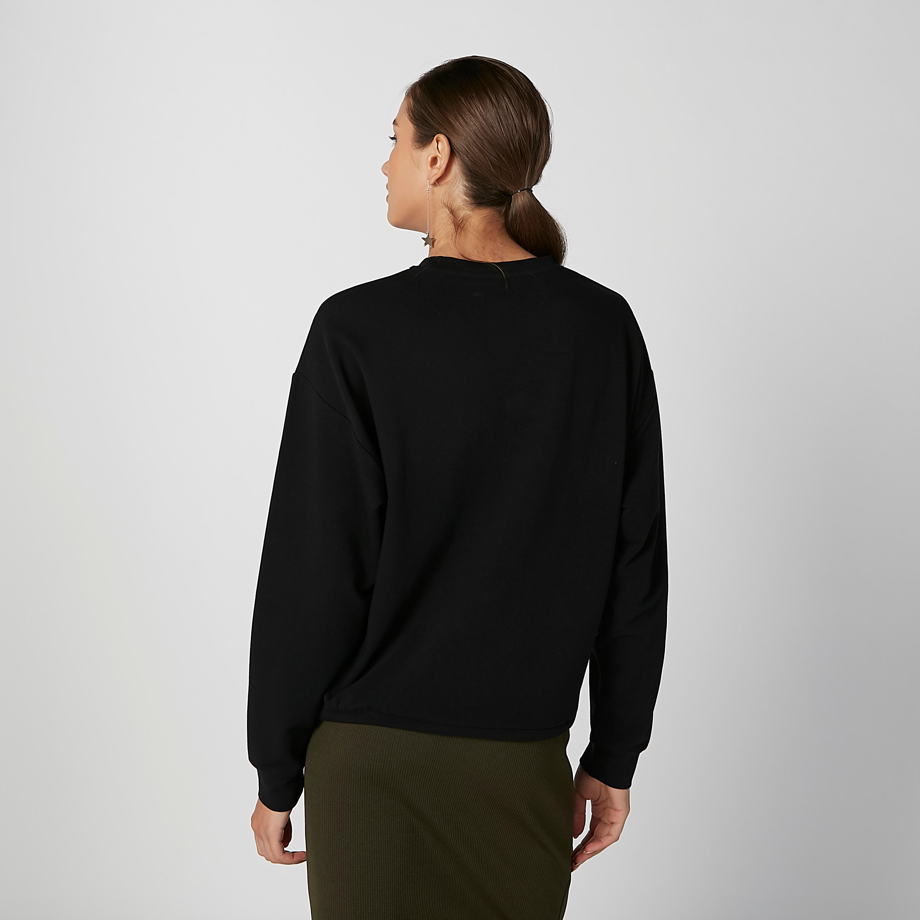Printed Sweatshirt with Round Neck and Long Sleeves-women-winterwear-hoodiesandsweatshirts-sweatshirts-image-4