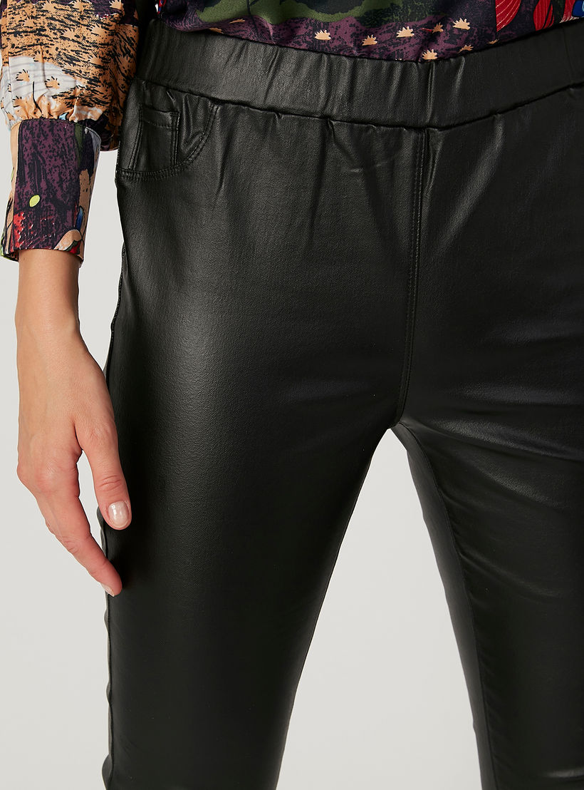 Plain Mid Waist Pants with Pocket Detail and Elasticised Waistband-women-clothing-bottoms-trousers-image-3