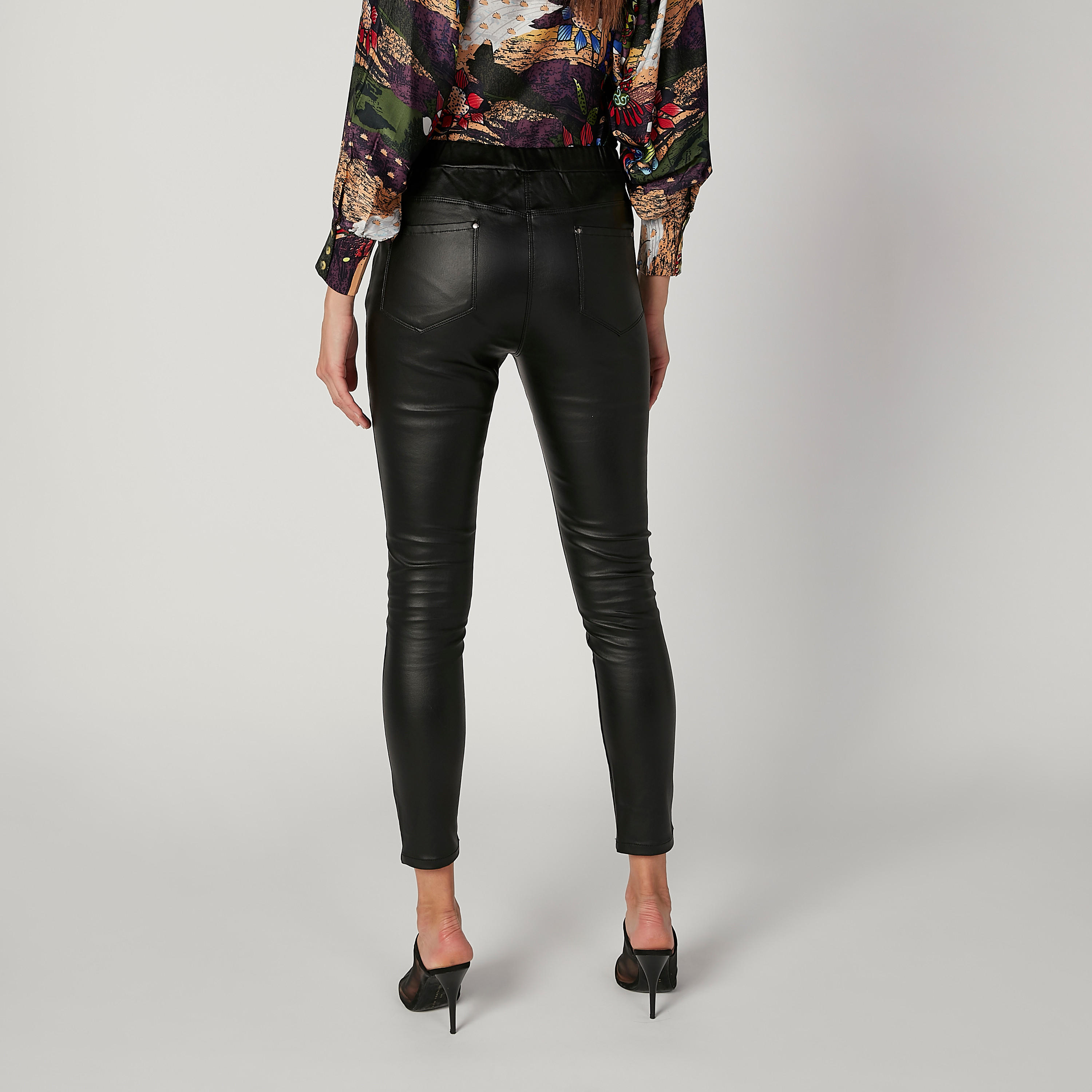 Plain Mid Waist Pants with Pocket Detail and Elasticised Waistband-women-clothing-bottoms-trousers-image-4