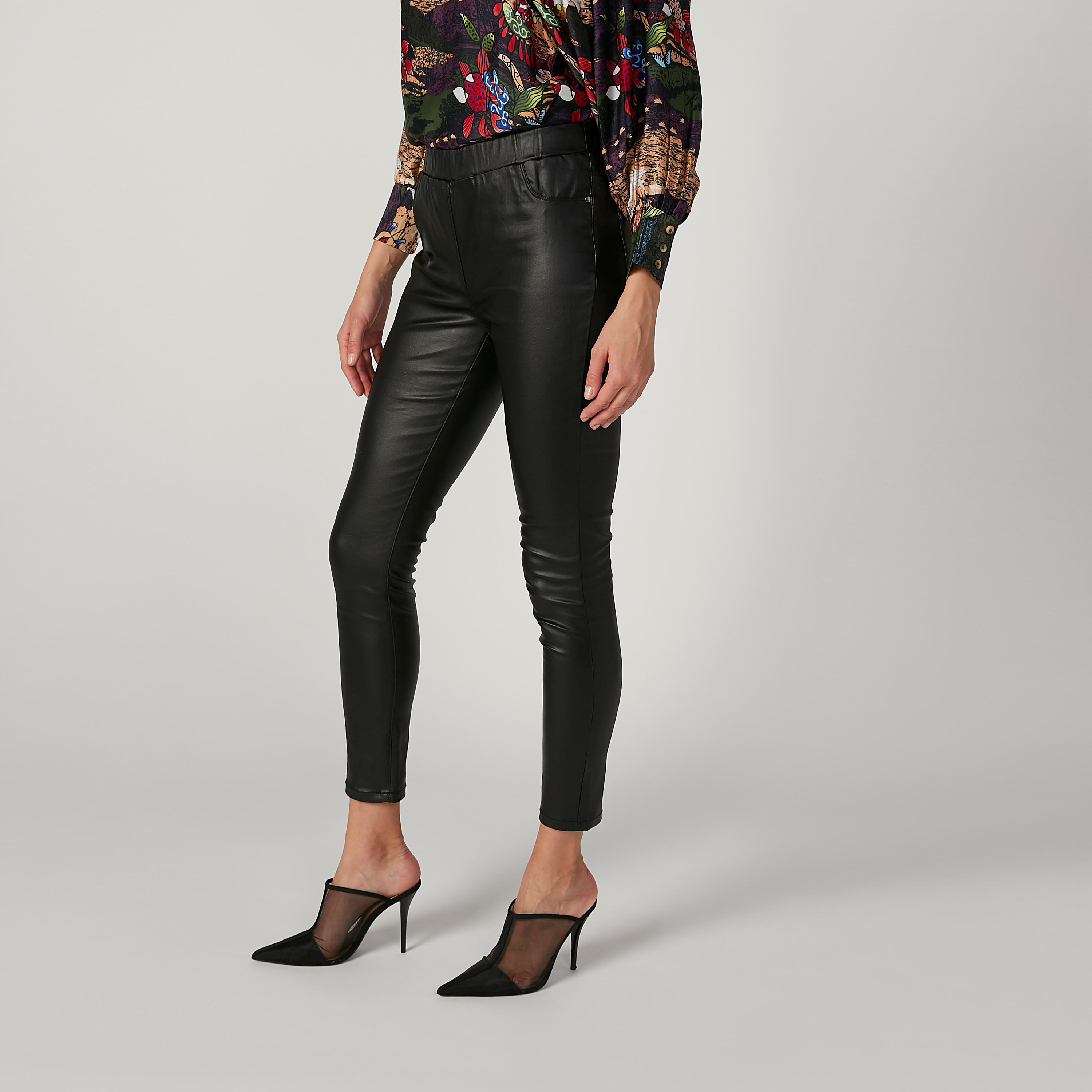 Plain Mid Waist Pants with Pocket Detail and Elasticised Waistband-women-clothing-bottoms-trousers-image-5