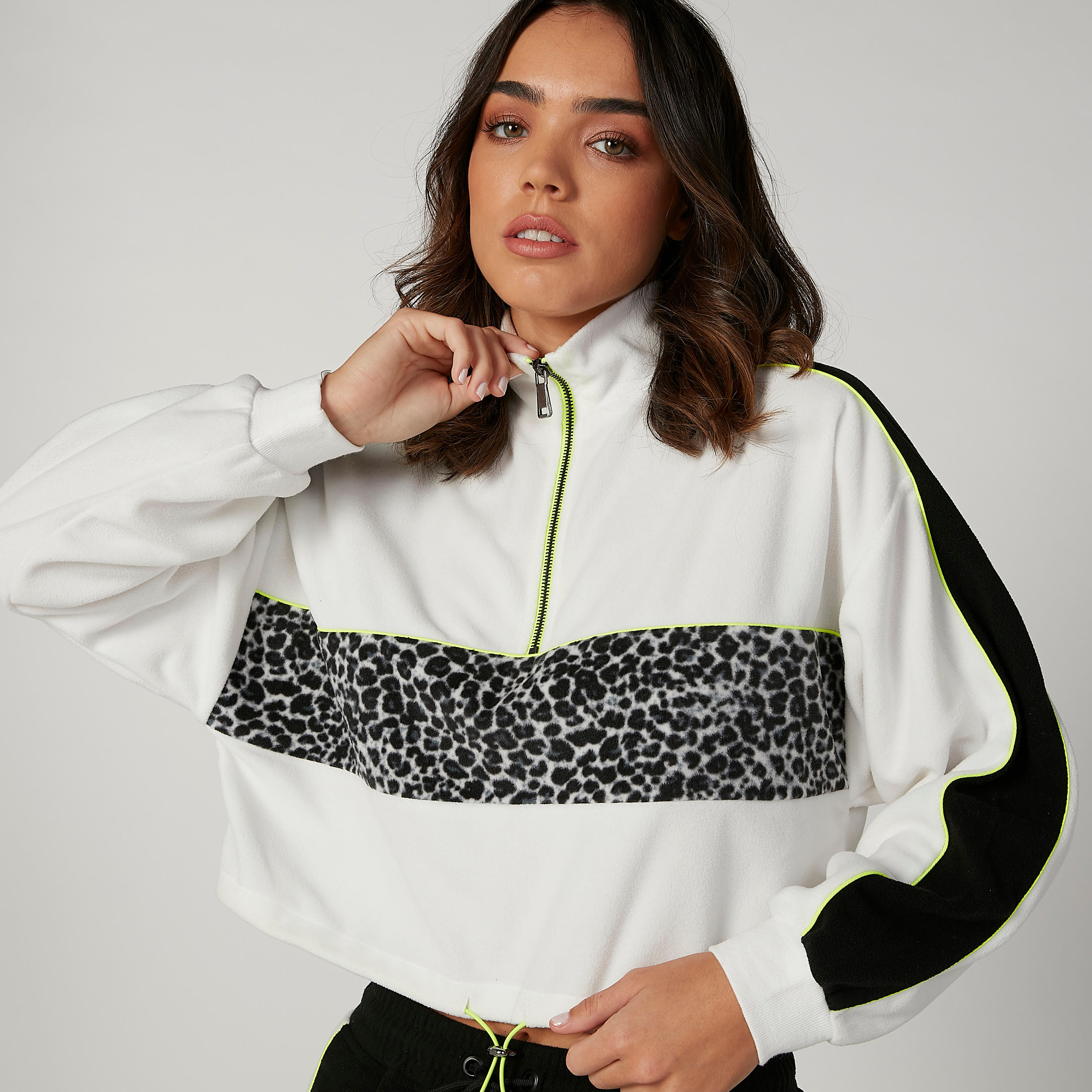 Printed Jacket with High Neck and Long Sleeves-women-winterwear-coatsandjackets-jackets-image-1