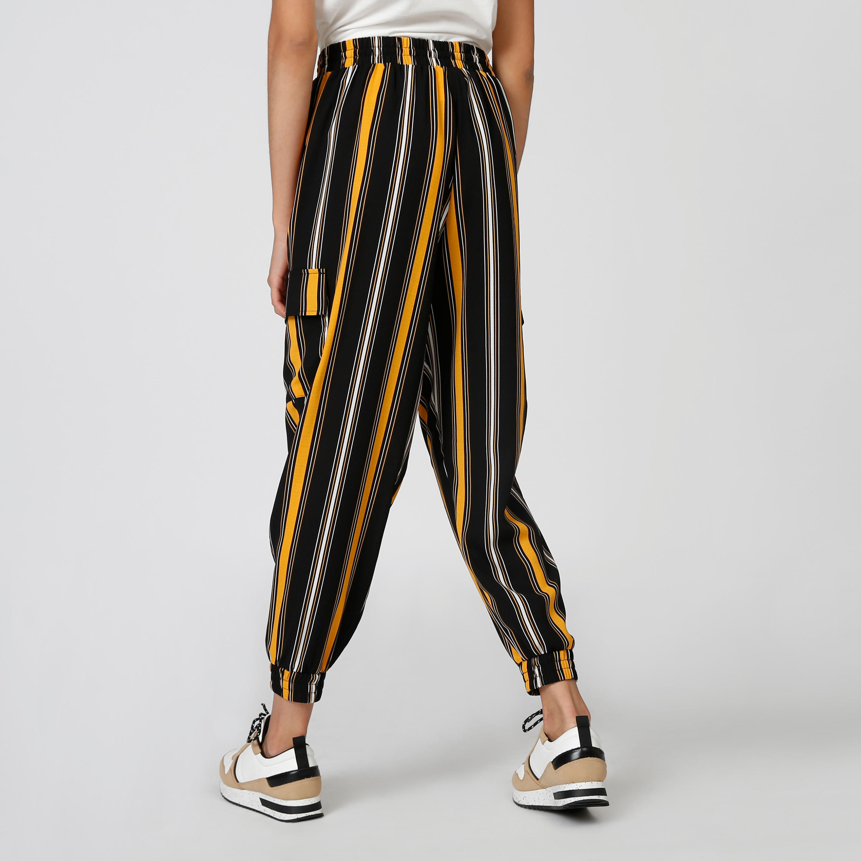 Full Length Striped Jog Pants with Pockets and Drawstring-women-clothing-bottoms-joggers-image-2