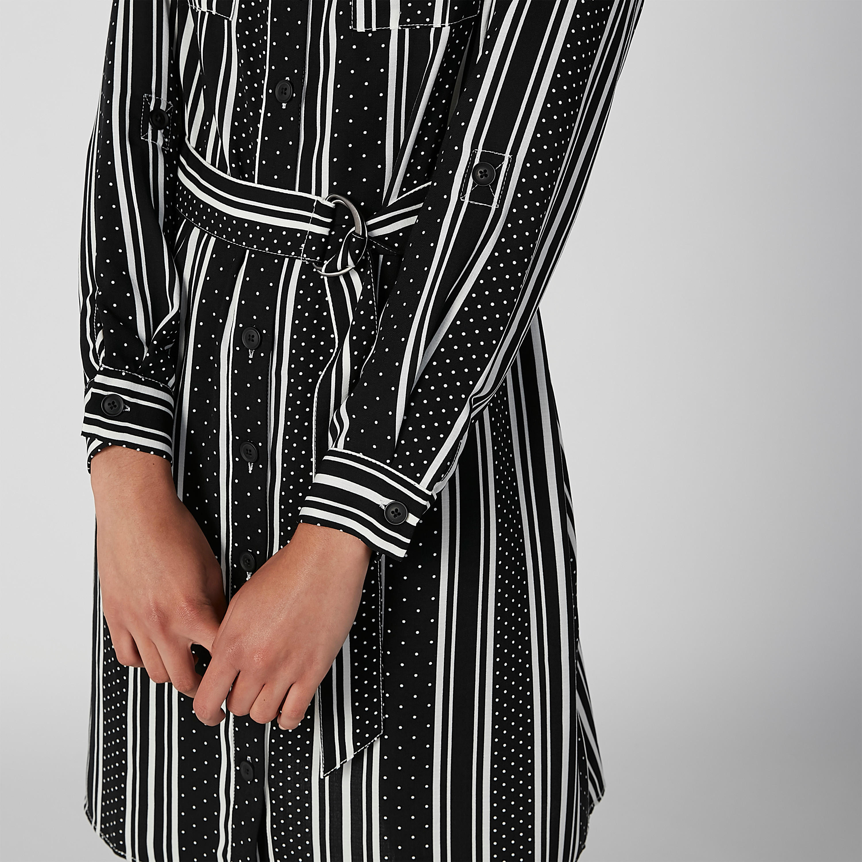 فستان قميص ميدي مقلّم بأكمام طويلة وأربطة-women-clothing-dresses-image-3