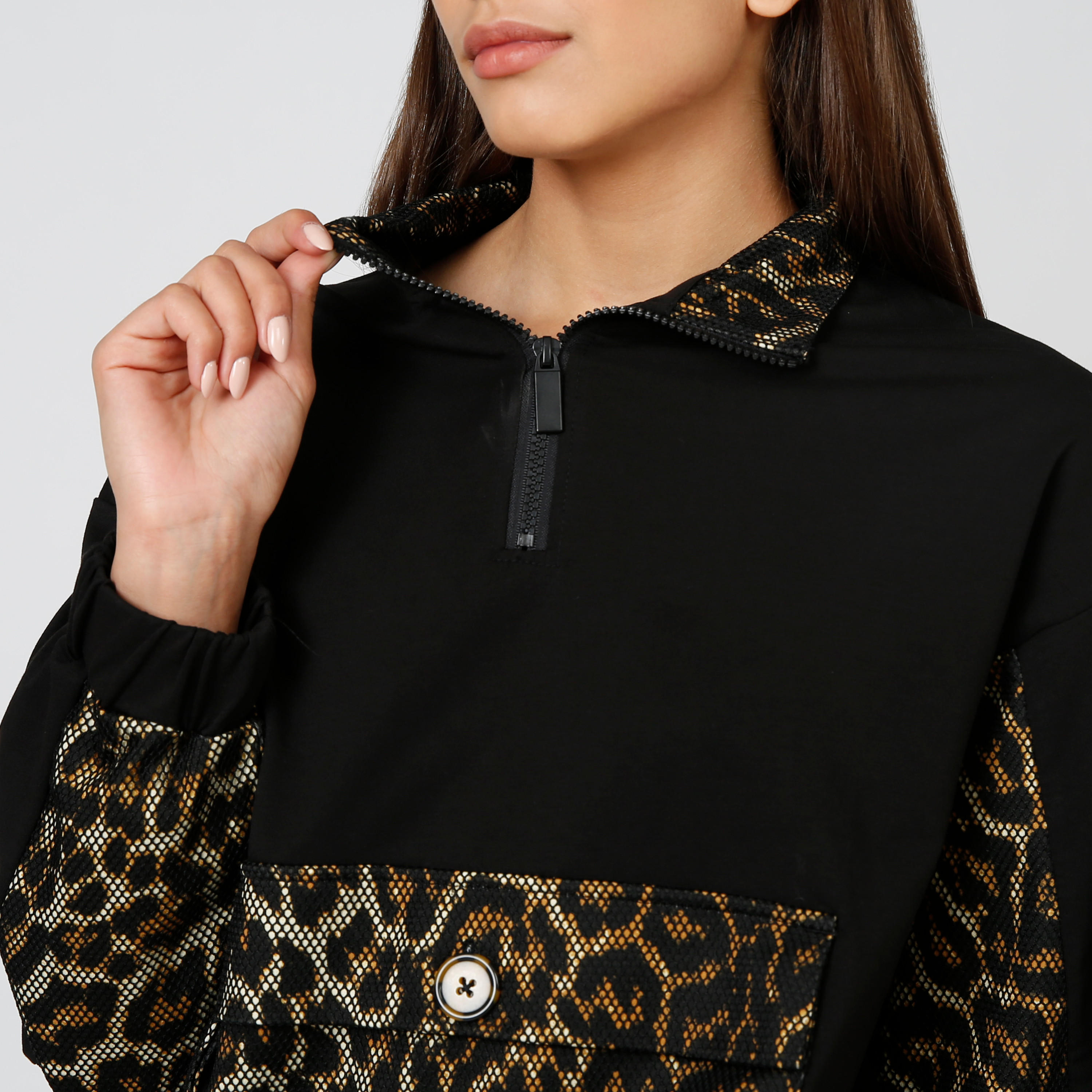 سويت شيرت بأكمام طويلة وسحّاب وطبعات حيوانات-women-winterwear-hoodiesandsweatshirts-sweatshirts-image-5