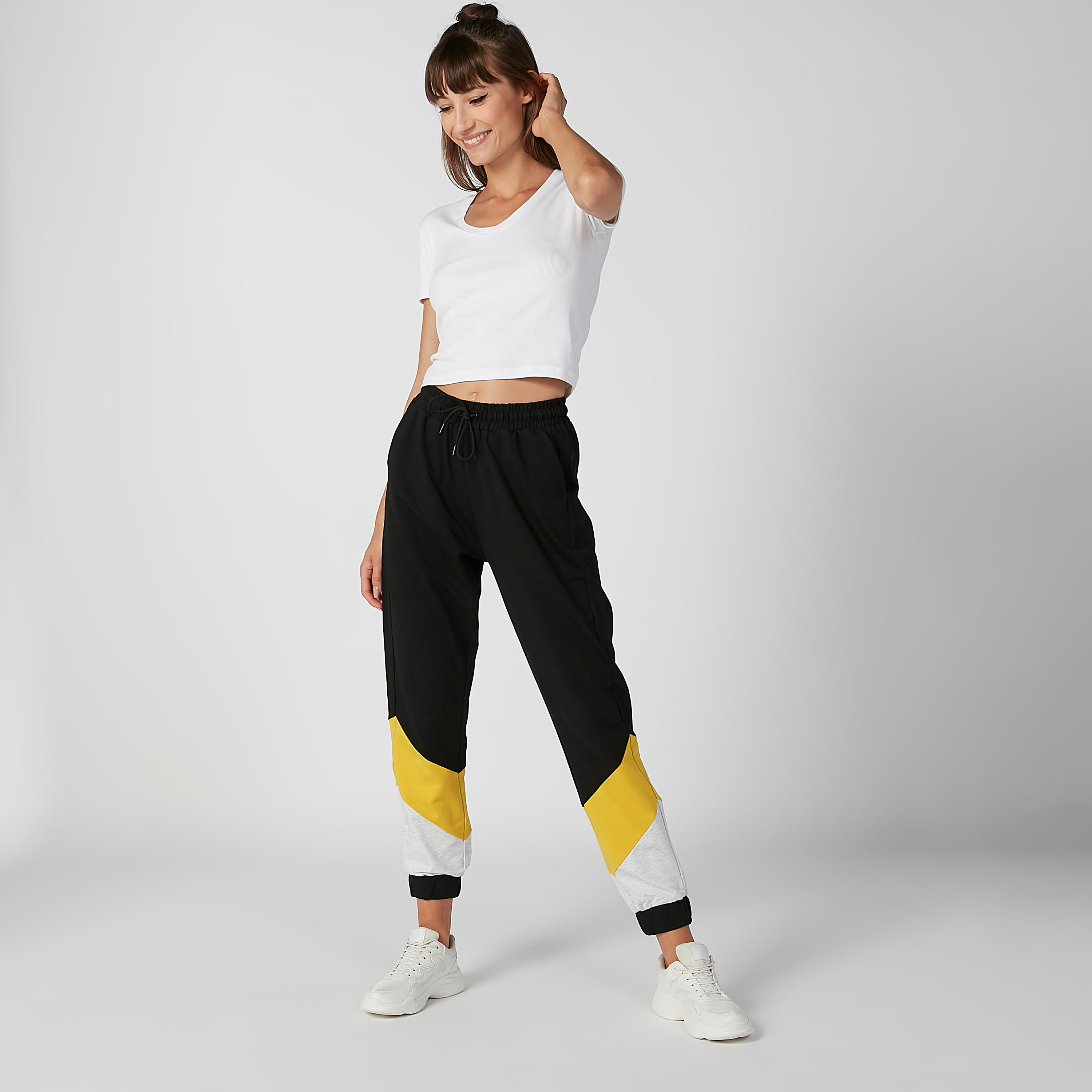 Full Length Printed Mid Waist Jog Pants with Elasticised Waistband-women-clothing-bottoms-joggers-image-3