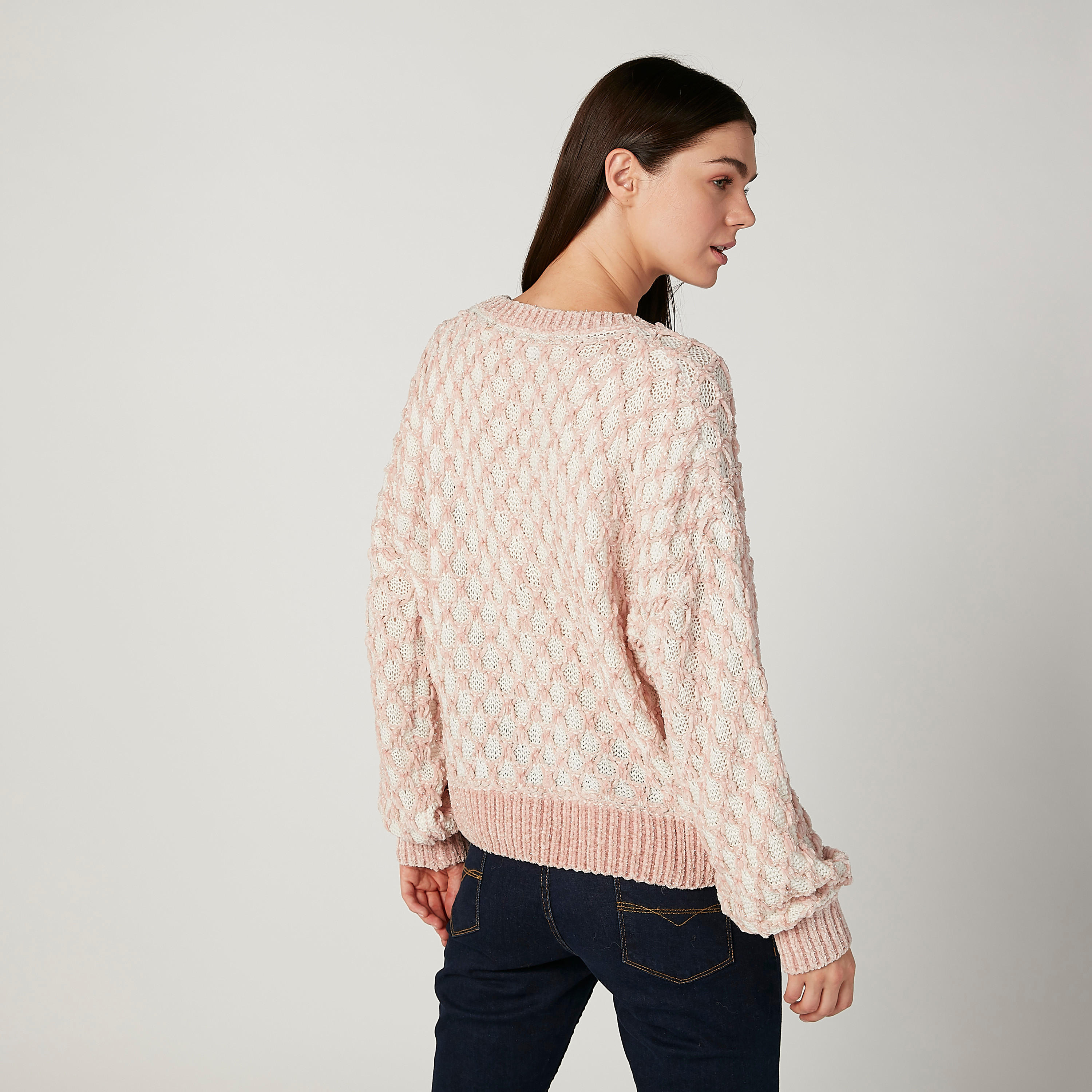 كنزة  بارزة الملمس بياقة مستديرة وأكمام طويلة-women-clothing-cardigansandjumpers-jumpers-image-4