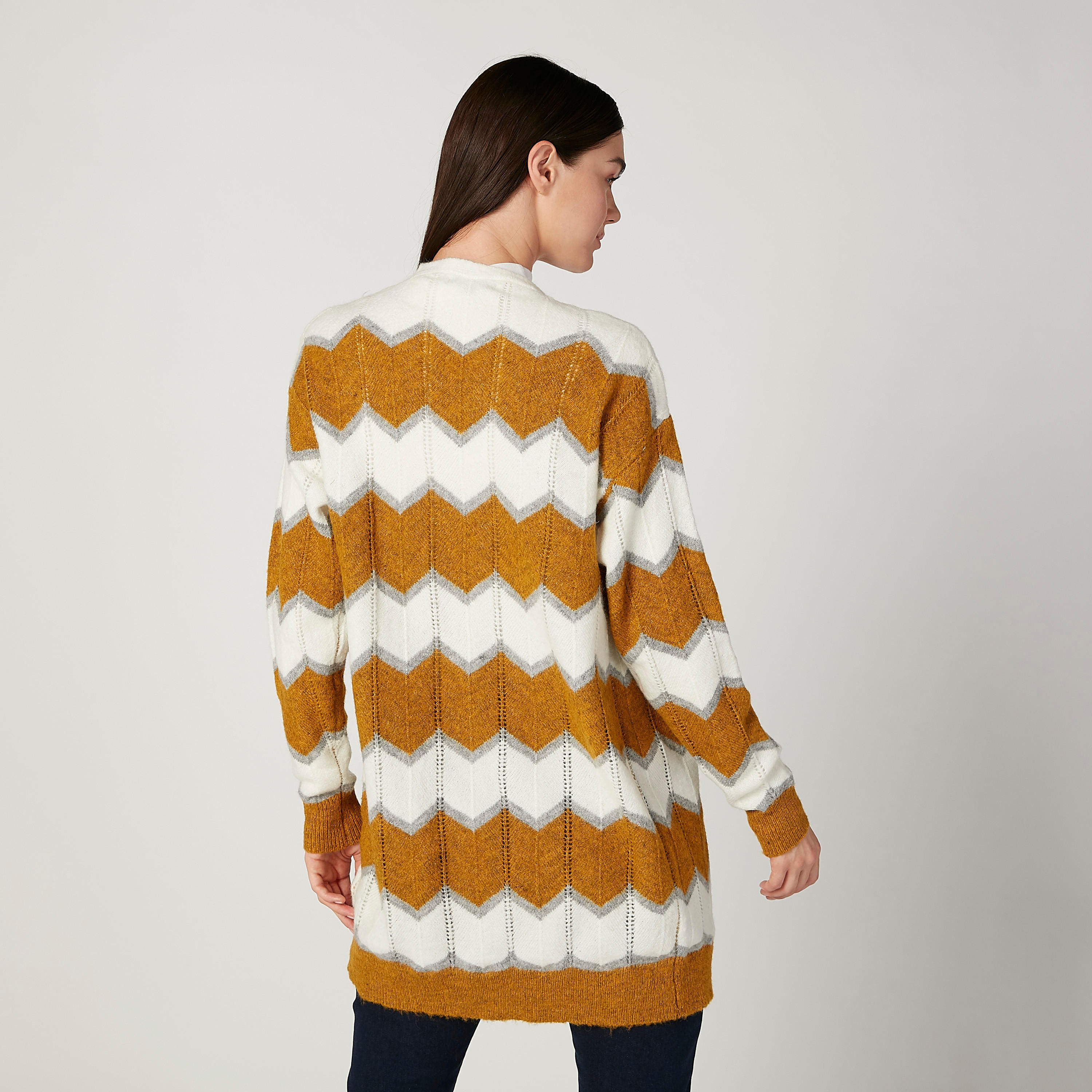 Textured Cardigan with Long Sleeves-women-winterwear-cardigansandjumpers-cardigans-image-4