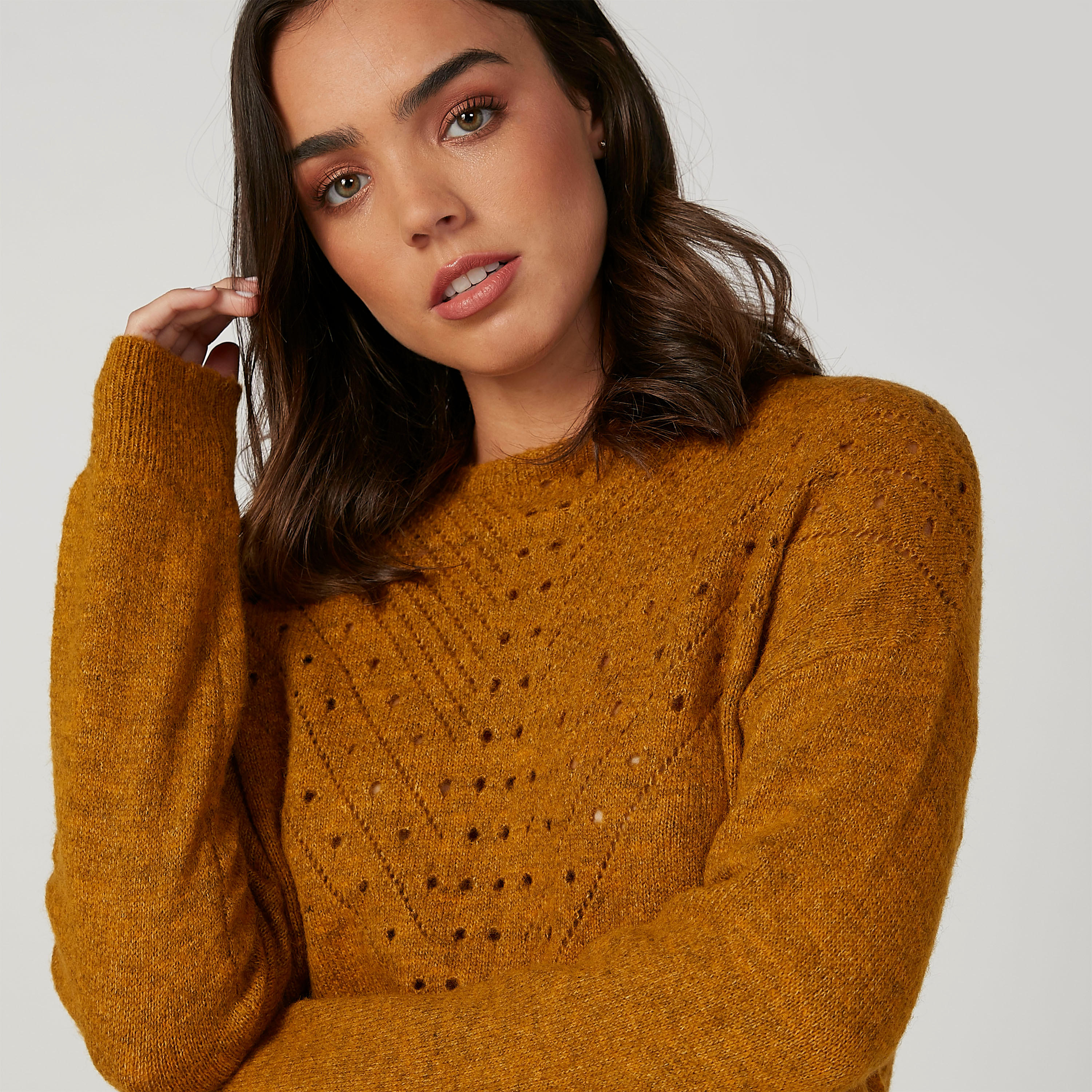 كنزة بارزة الملمس بياقة مستديرة وأكمام طويلة-women-clothing-cardigansandjumpers-jumpers-image-5