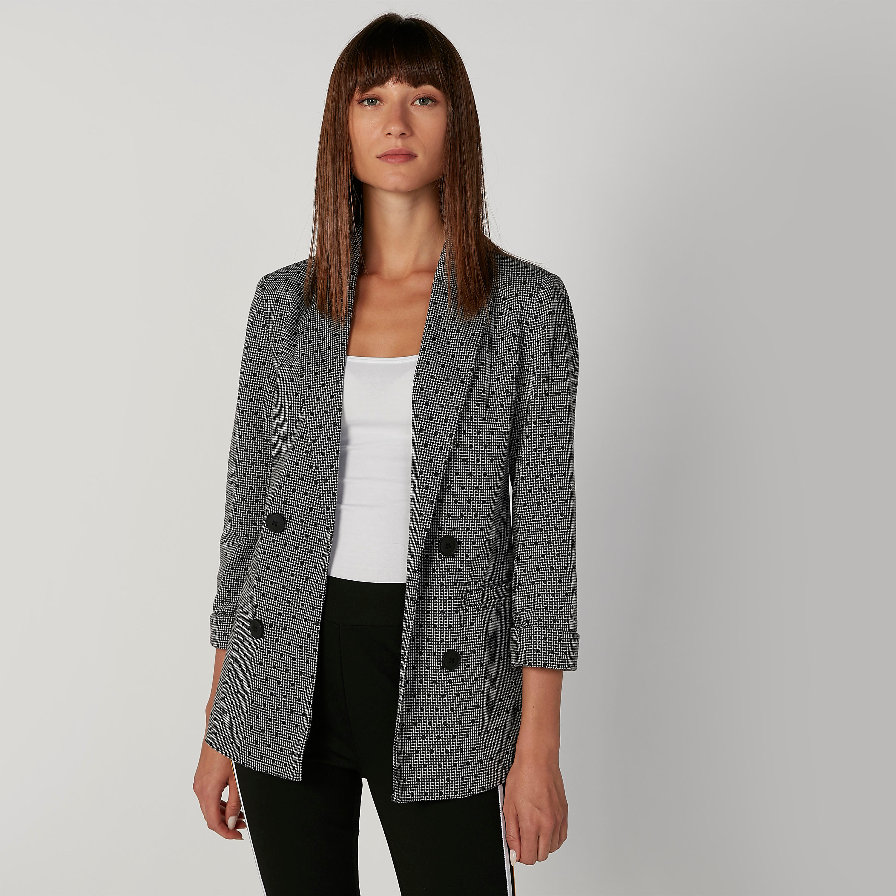 Printed Blazer with Notched Lapel and Long Sleeves-women-clothing-coatsandjackets-blazers-image-1