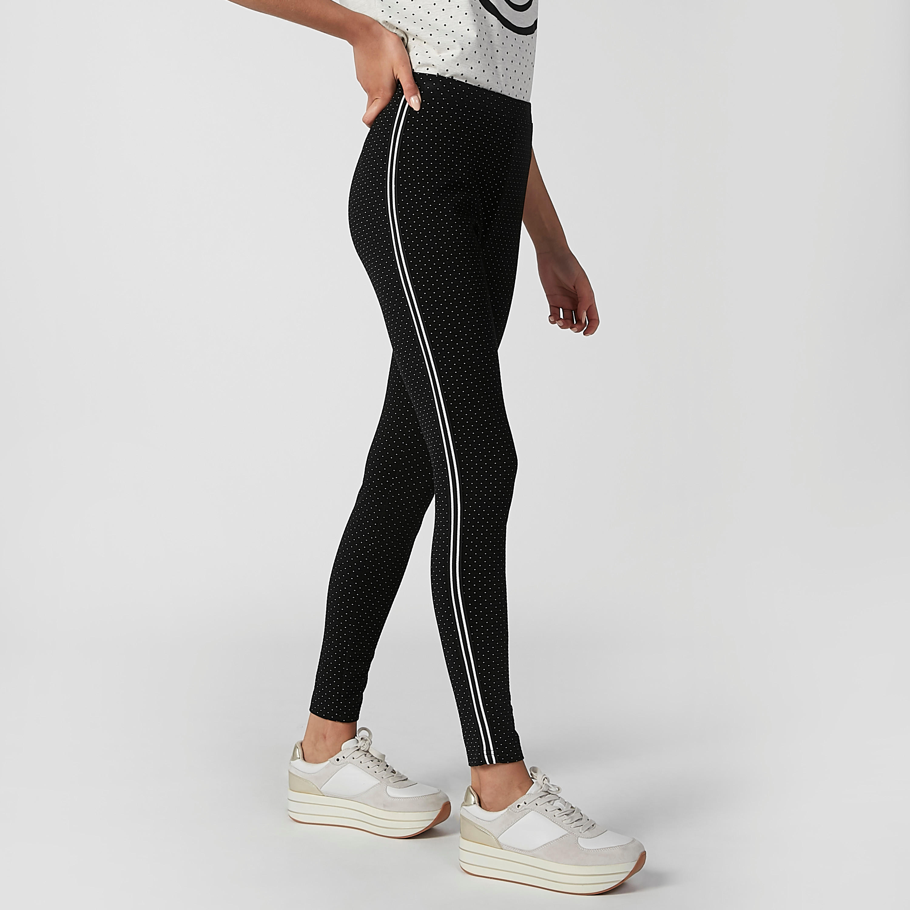 بنطلون بونتي سكيني بخصر متوسط الارتفاع وشريطة وطبعات-women-clothing-bottoms-trousers-image-4