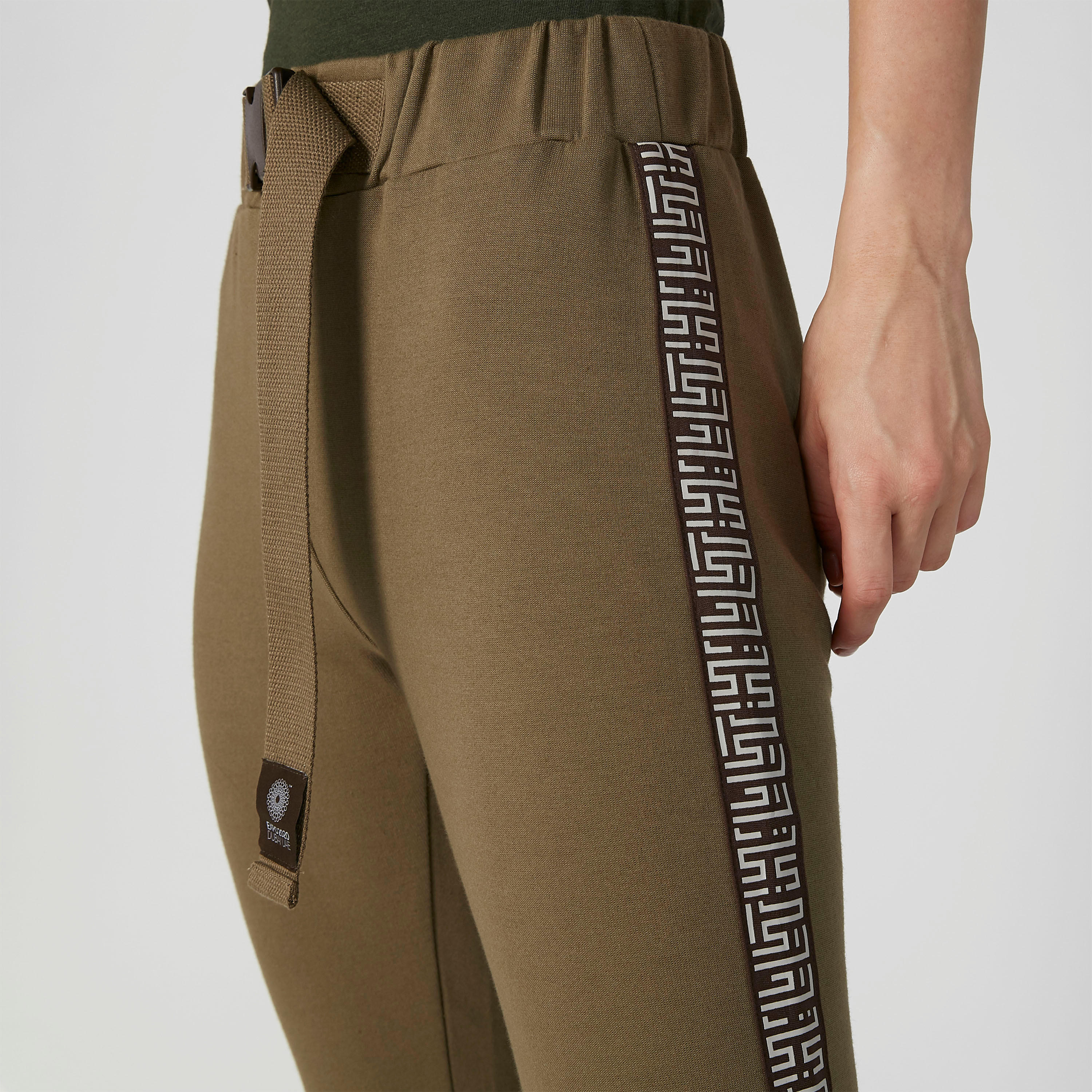 بنطال ليقنز سادة بخصر مرتفع وحزام إكسبو 2020-women-clothing-bottoms-leggings-image-3