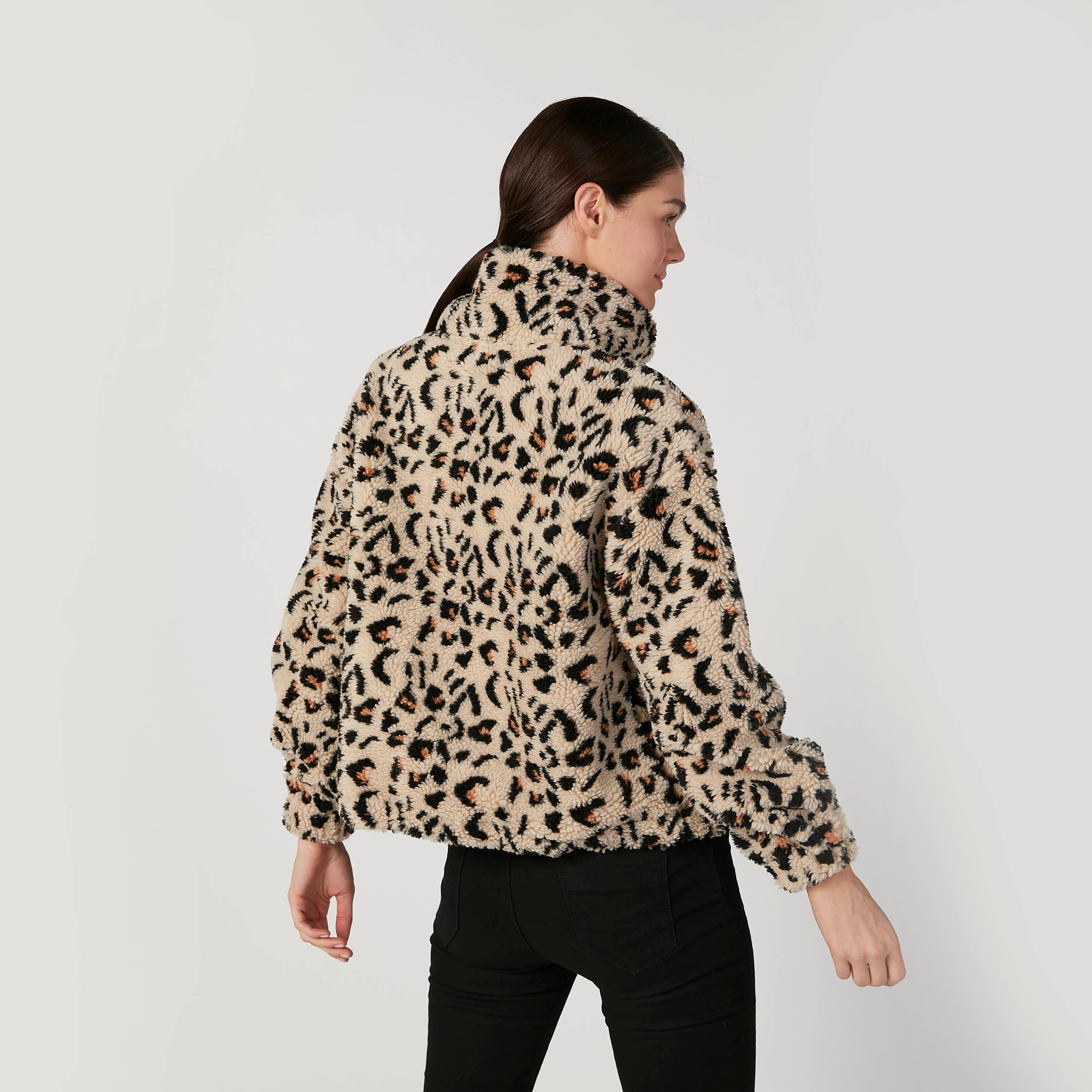 Animal Printed Collared Jacket with Long Sleeves and Zip Closure-women-winterwear-coatsandjackets-jackets-image-4
