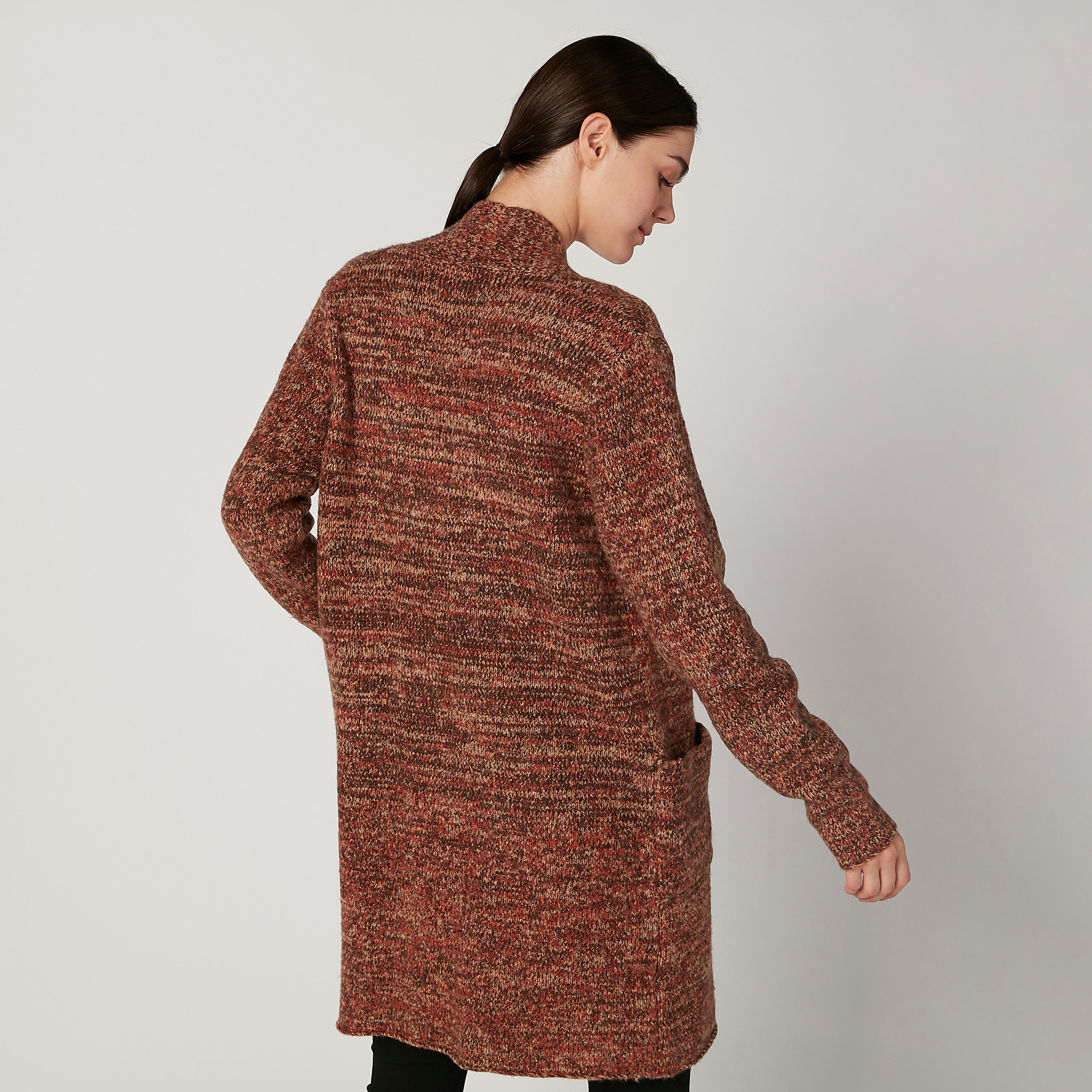 كارديجان بارز الملمس بأكمام طويلة وجيوب-women-winterwear-cardigansandjumpers-cardigans-image-4