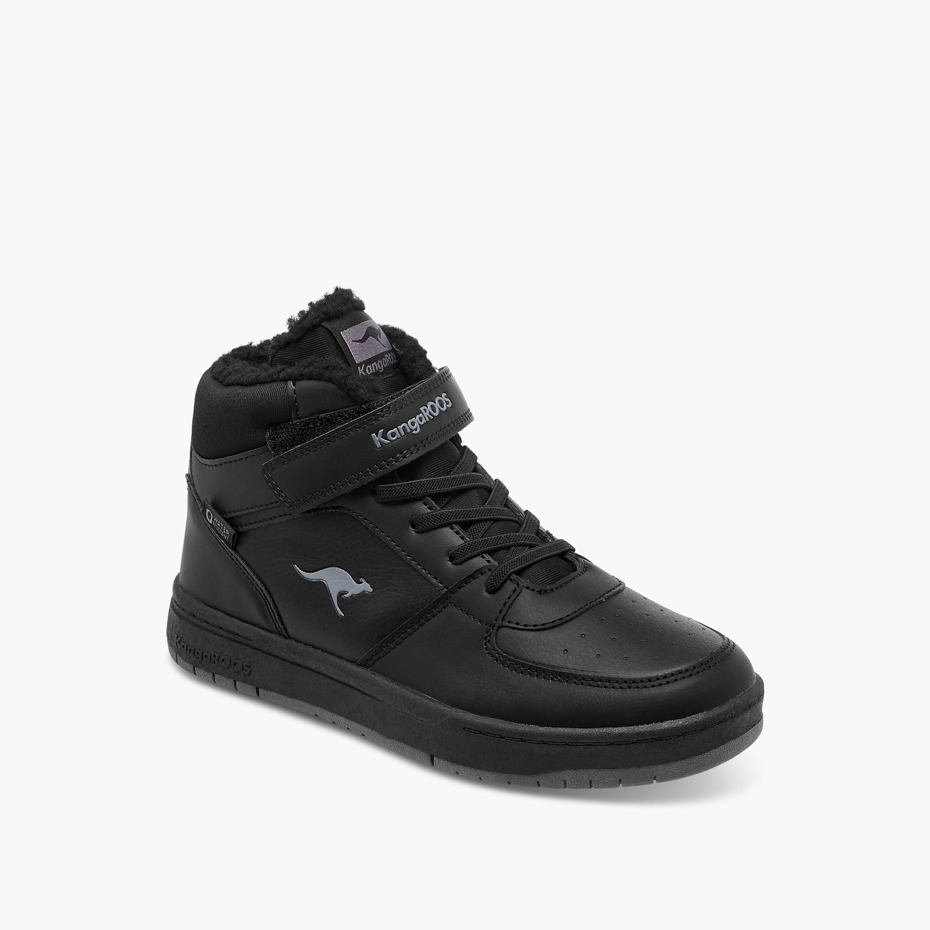 KangaROOS Boys' Panelled High Top Sneakers with Hook and Loop Closure-boys-shoes-sneakers-image-2