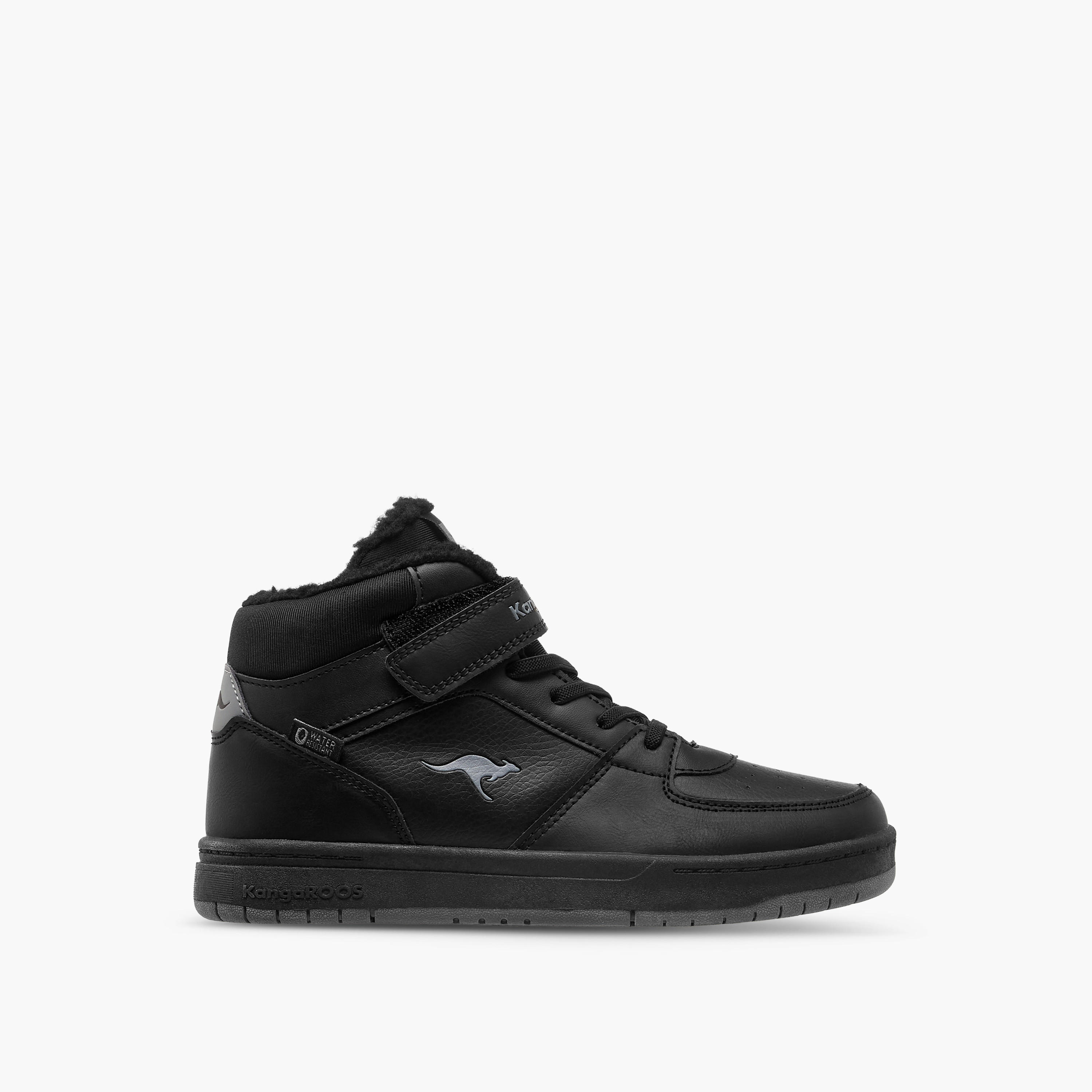 KangaROOS Boys' Panelled High Top Sneakers with Hook and Loop Closure-boys-shoes-sneakers-image-3