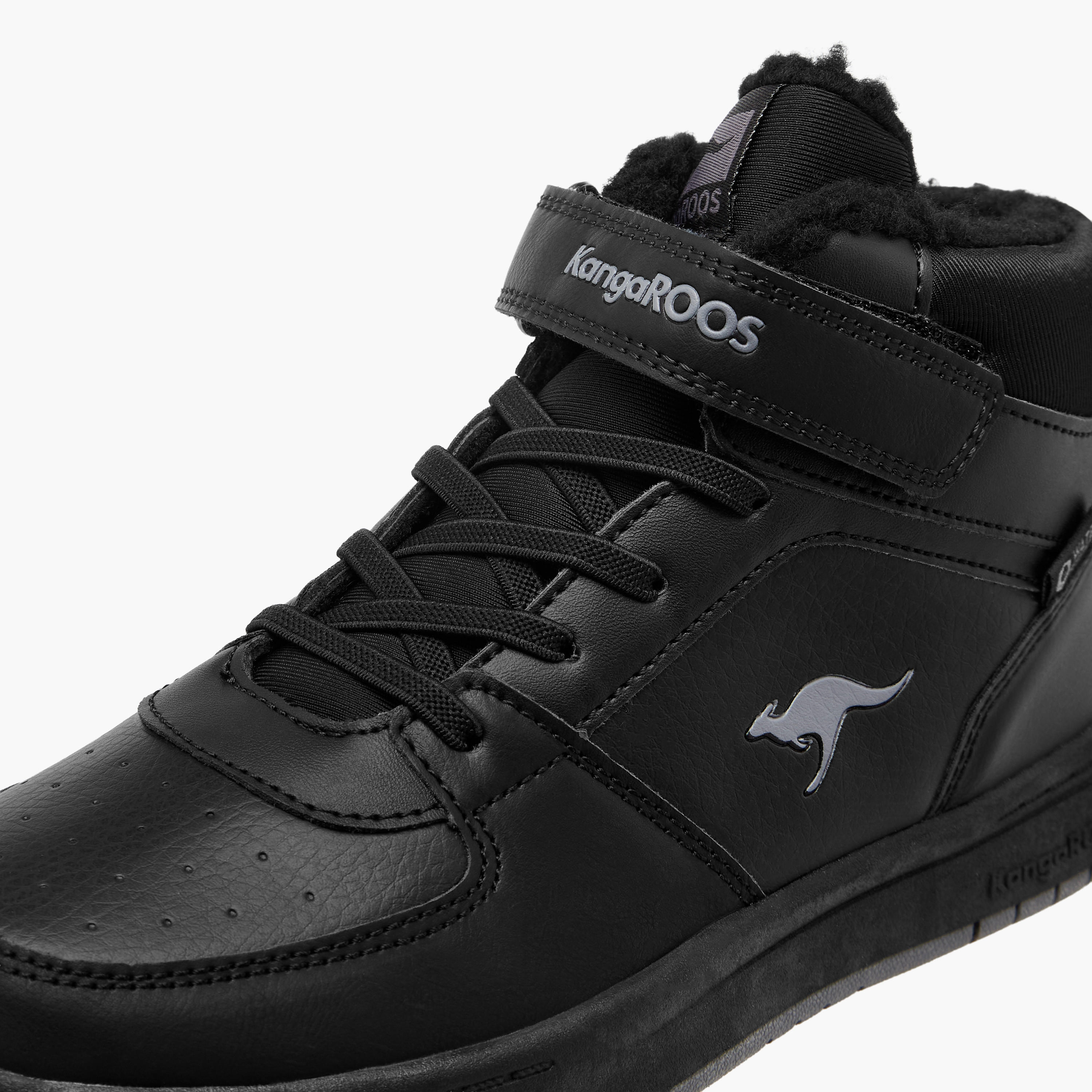 KangaROOS Boys' Panelled High Top Sneakers with Hook and Loop Closure-boys-shoes-sneakers-image-4