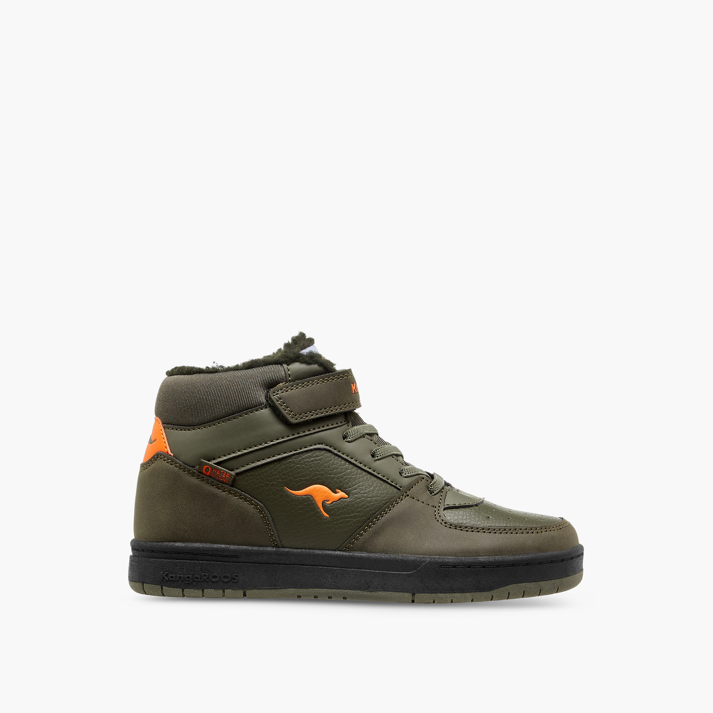 KangaROOS Boys' Panelled High Top Sneakers with Hook and Loop Closure-boys-shoes-sneakers-image-3
