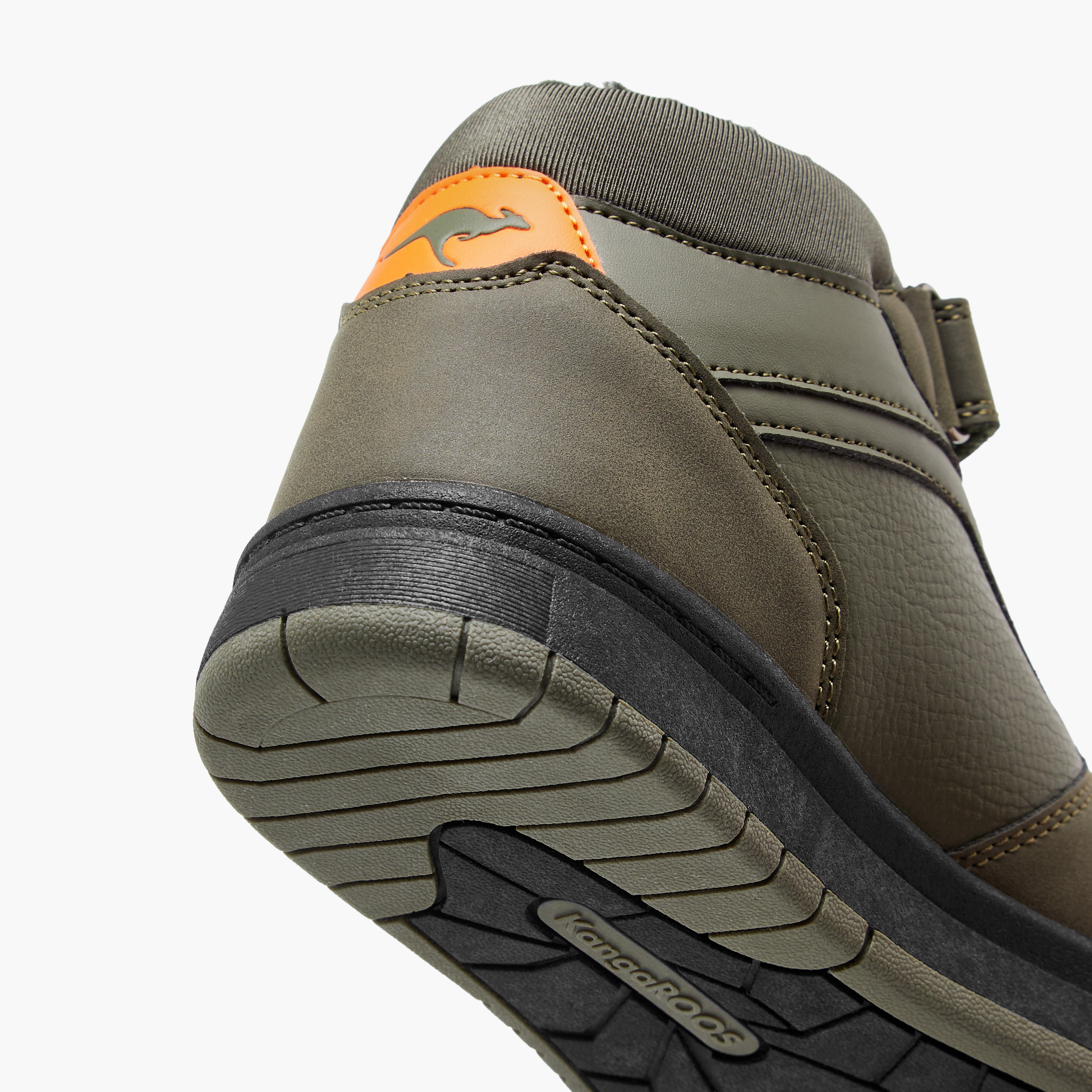 KangaROOS Boys' Panelled High Top Sneakers with Hook and Loop Closure-boys-shoes-sneakers-image-5
