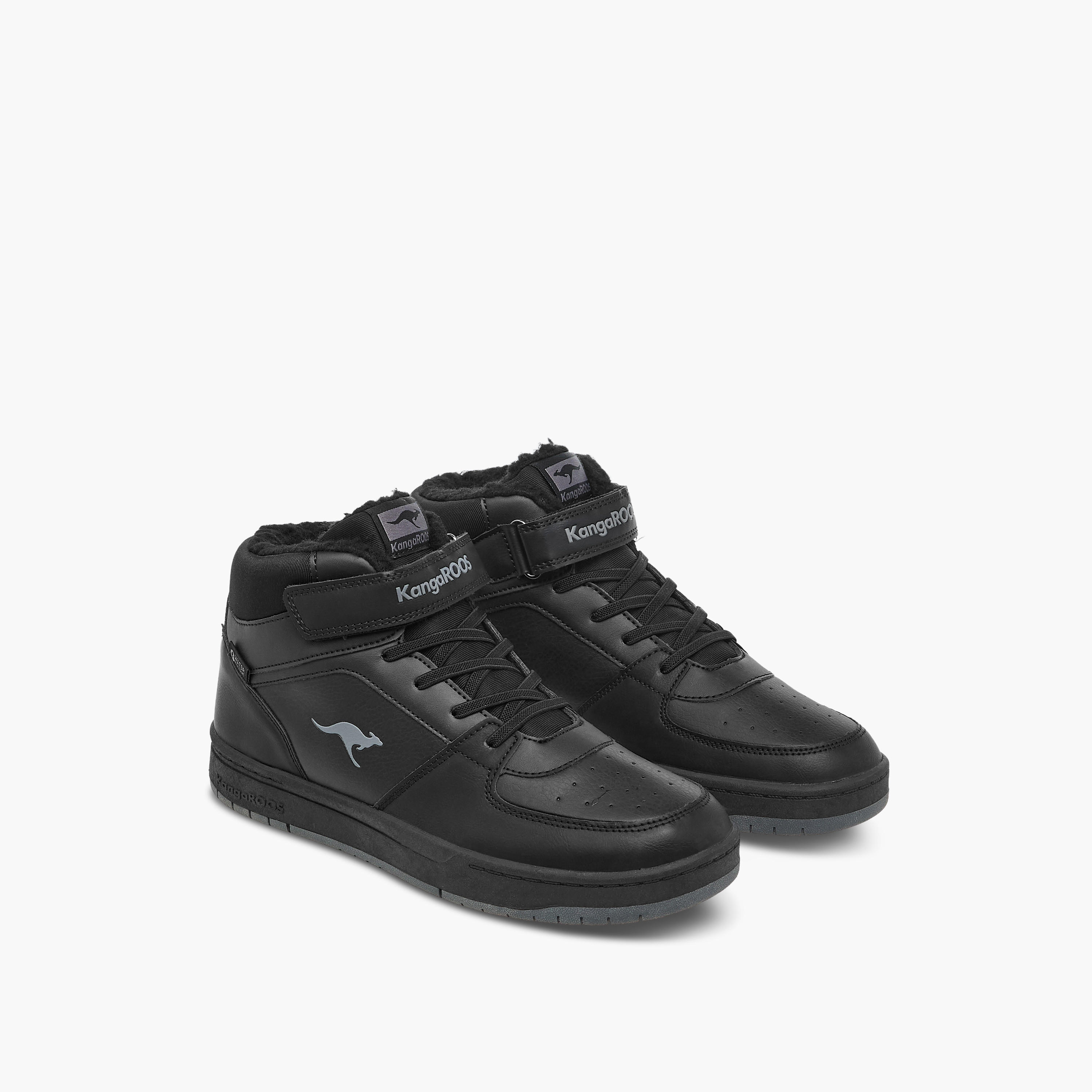 KangaROOS Women's Panelled High Top Sneakers with Hook and Loop Closure-women-shoes-sneakers-image-1